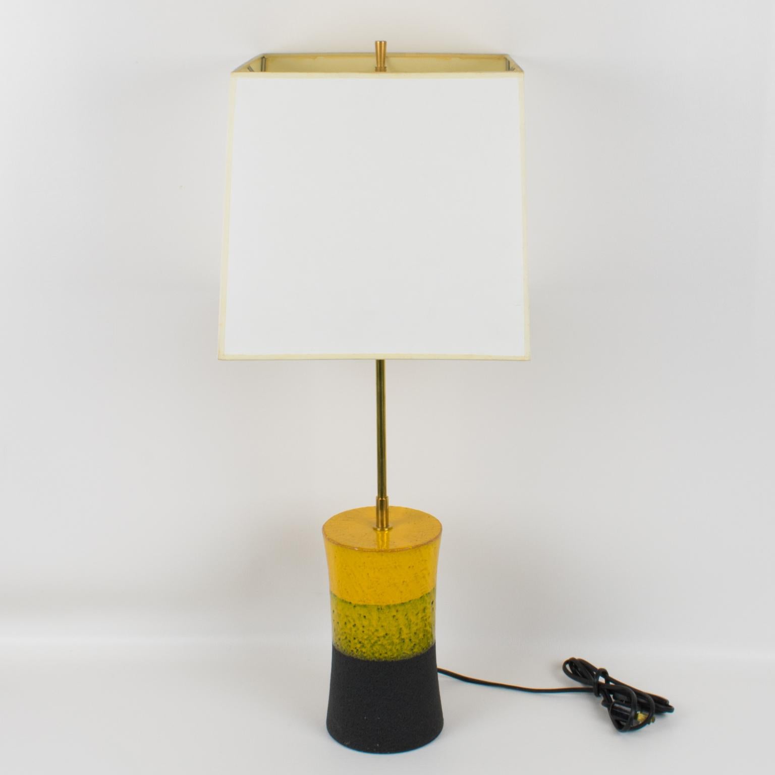 Aldo Londi for Bitossi Italy Mondrian Design Ceramic Table Lamp, 1960s For Sale 3