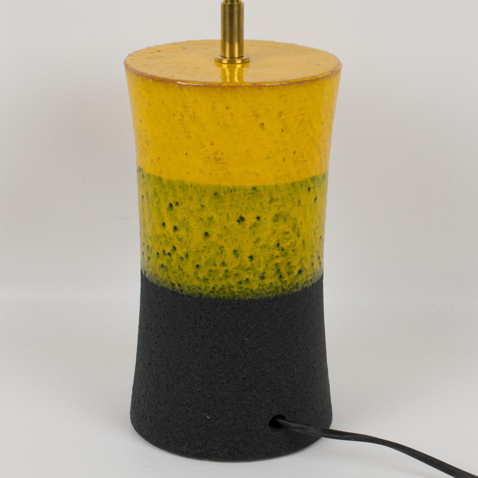 Aldo Londi for Bitossi Italy Mondrian Design Ceramic Table Lamp, 1960s For Sale 4