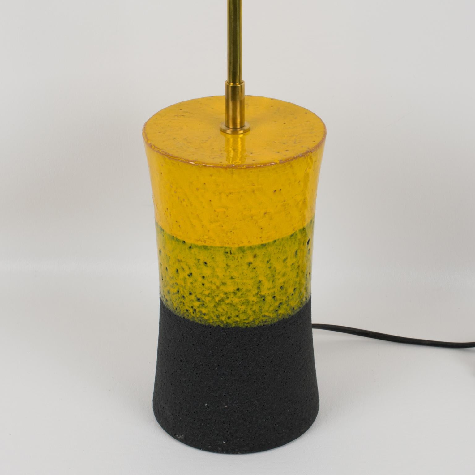 Mid-20th Century Aldo Londi for Bitossi Italy Mondrian Design Ceramic Table Lamp, 1960s