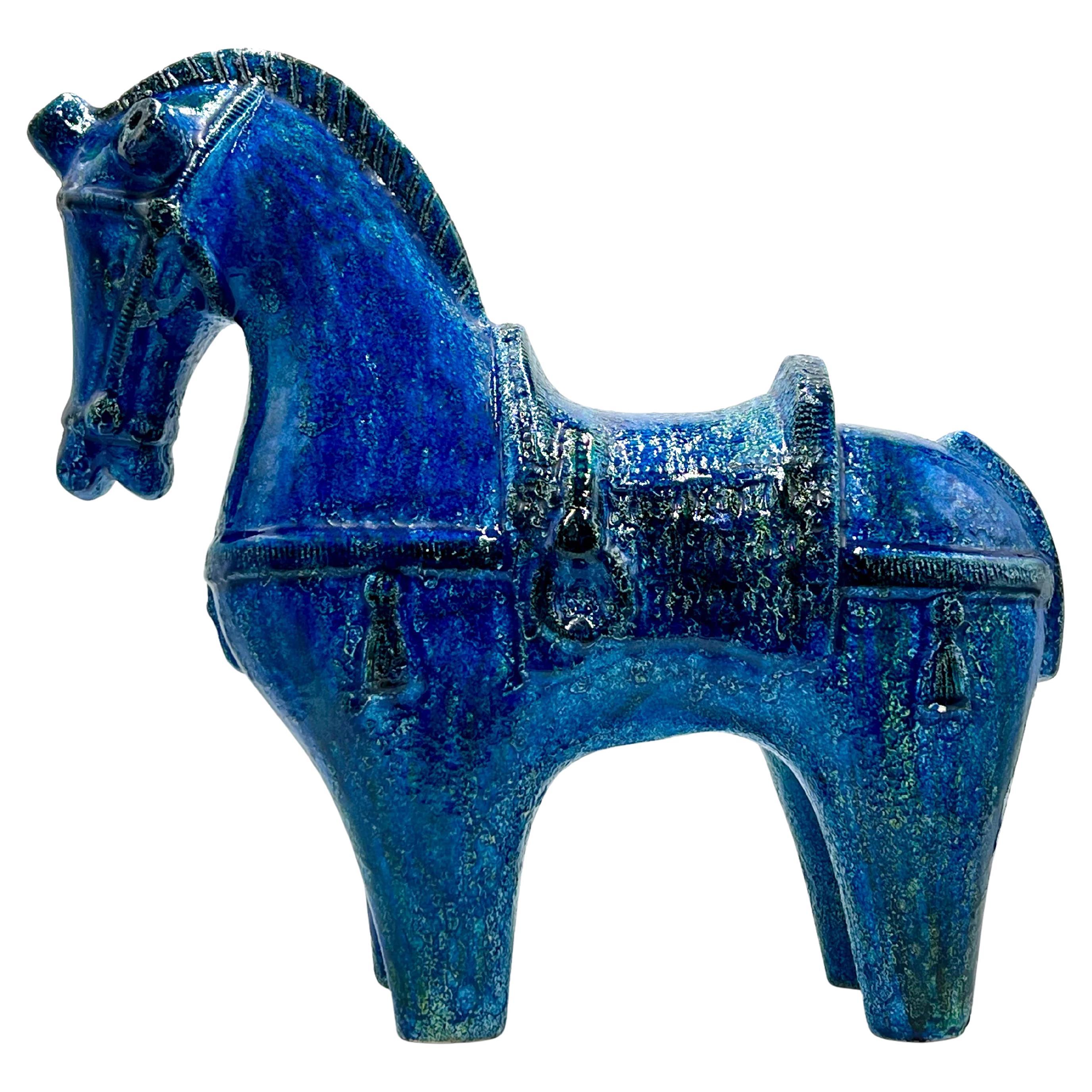 Aldo Londi for Bitossi (Italy) Vintage 1960s, 'Cinese' 15.5" XXL Ceramic Horse