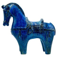 Aldo Londi pour Bitossi (Italie) - Vintage 1960s, « Cinois » 15,5" XXL Ceramic Horse
