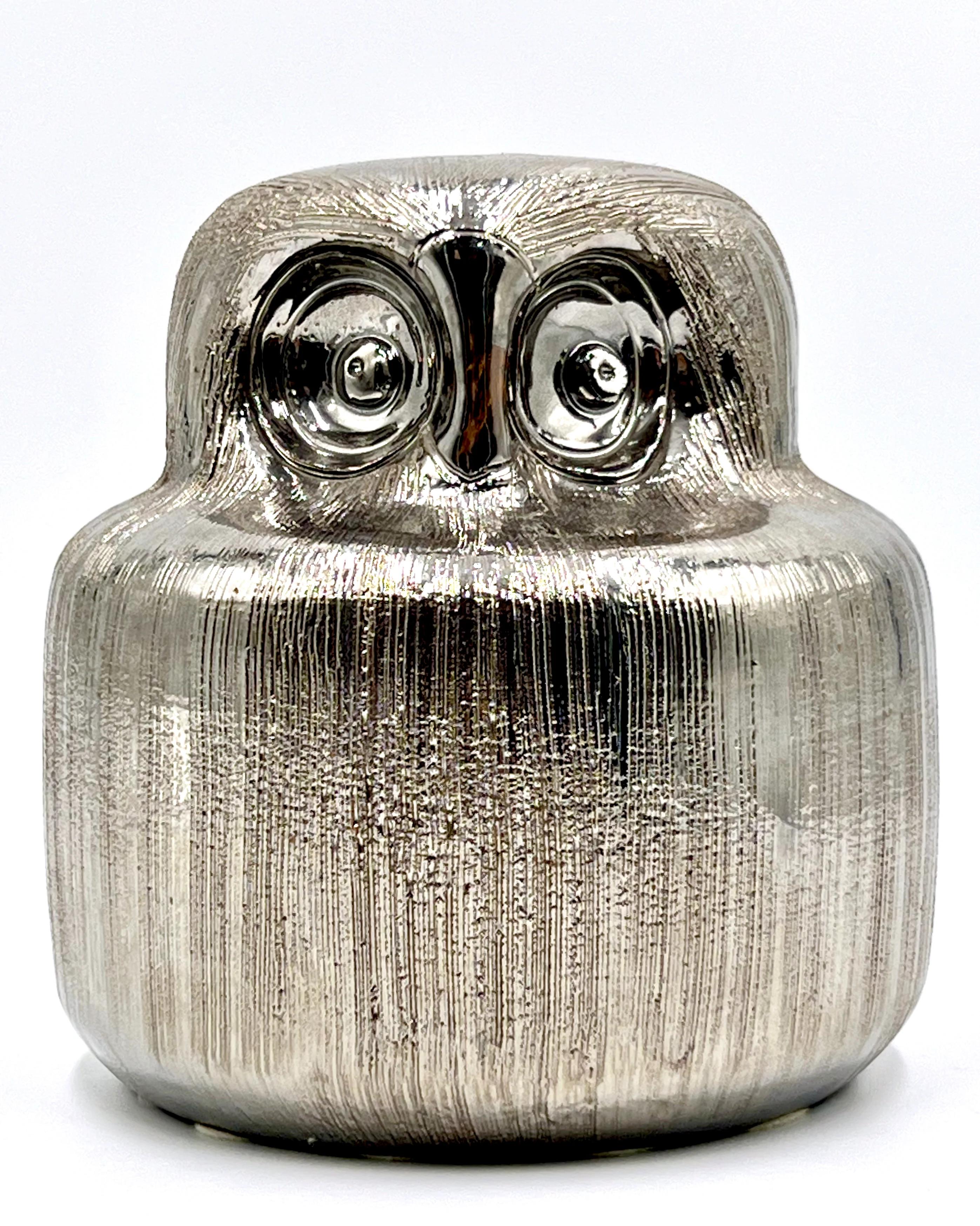Mid-Century Modern Aldo Londi for Bitossi (Italy) Vintage 1960s, 'Pettinato' Silver 6