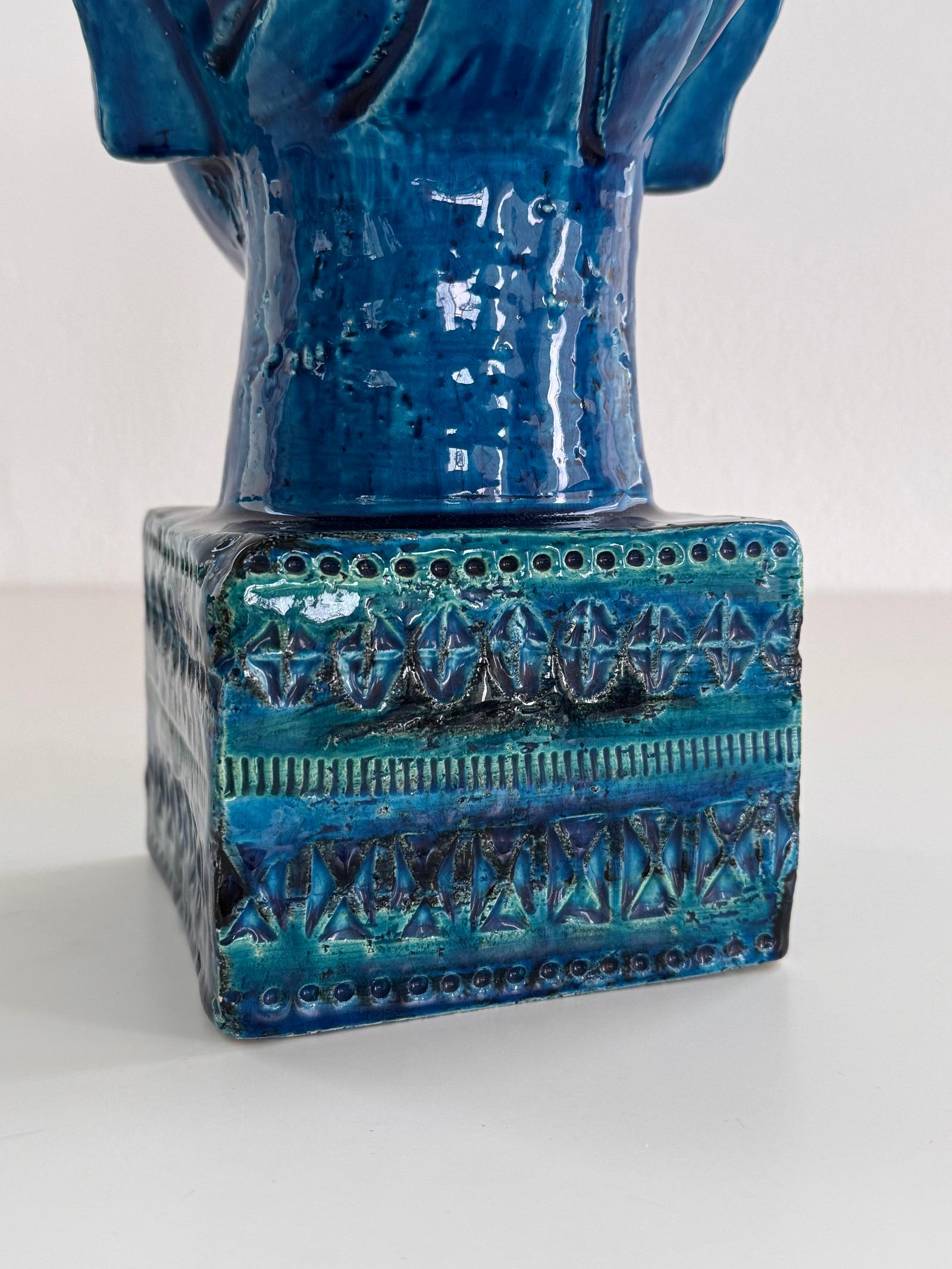 Buddha Rimini Blu von Aldo Londi für Bitossi Kwan Yin, Italien, 1970er Jahre im Angebot 2