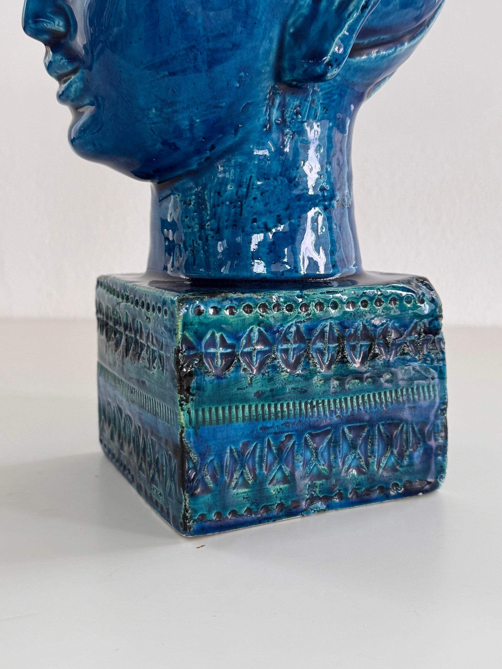 Buddha Rimini Blu von Aldo Londi für Bitossi Kwan Yin, Italien, 1970er Jahre im Angebot 3