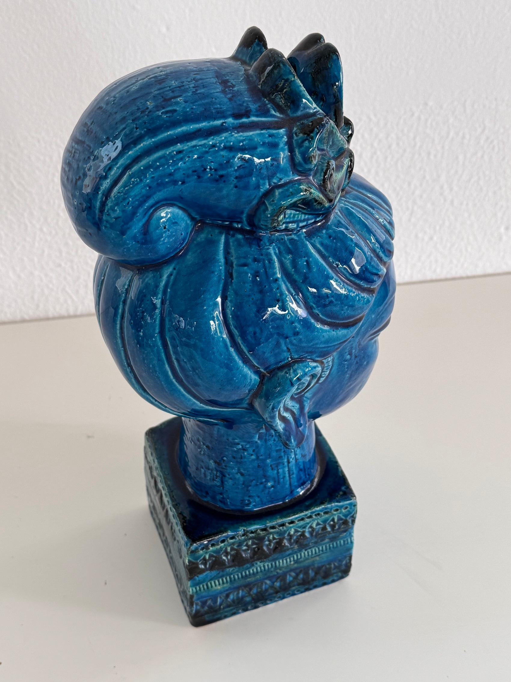Buddha Rimini Blu von Aldo Londi für Bitossi Kwan Yin, Italien, 1970er Jahre im Angebot 7