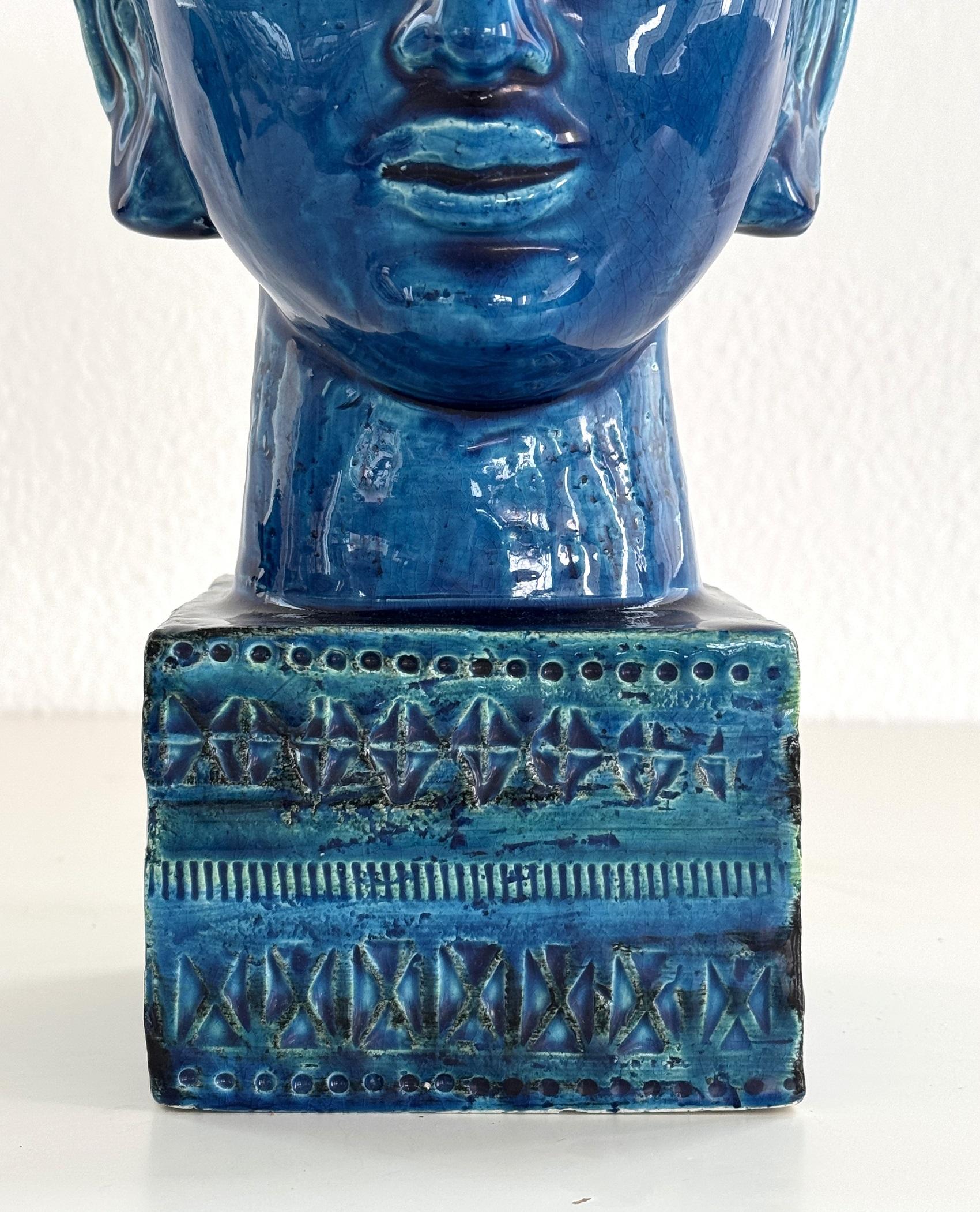 Buddha Rimini Blu von Aldo Londi für Bitossi Kwan Yin, Italien, 1970er Jahre (20. Jahrhundert) im Angebot