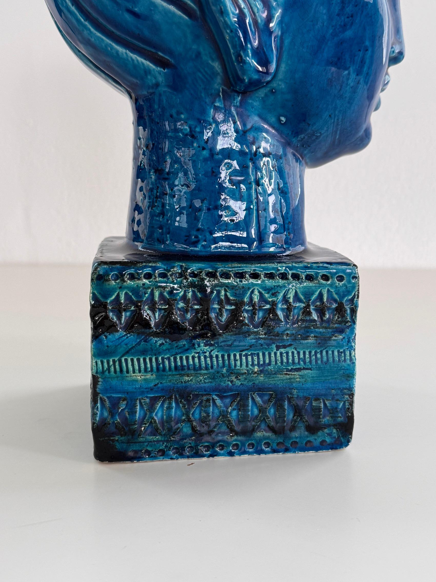 Buddha Rimini Blu von Aldo Londi für Bitossi Kwan Yin, Italien, 1970er Jahre im Angebot 1
