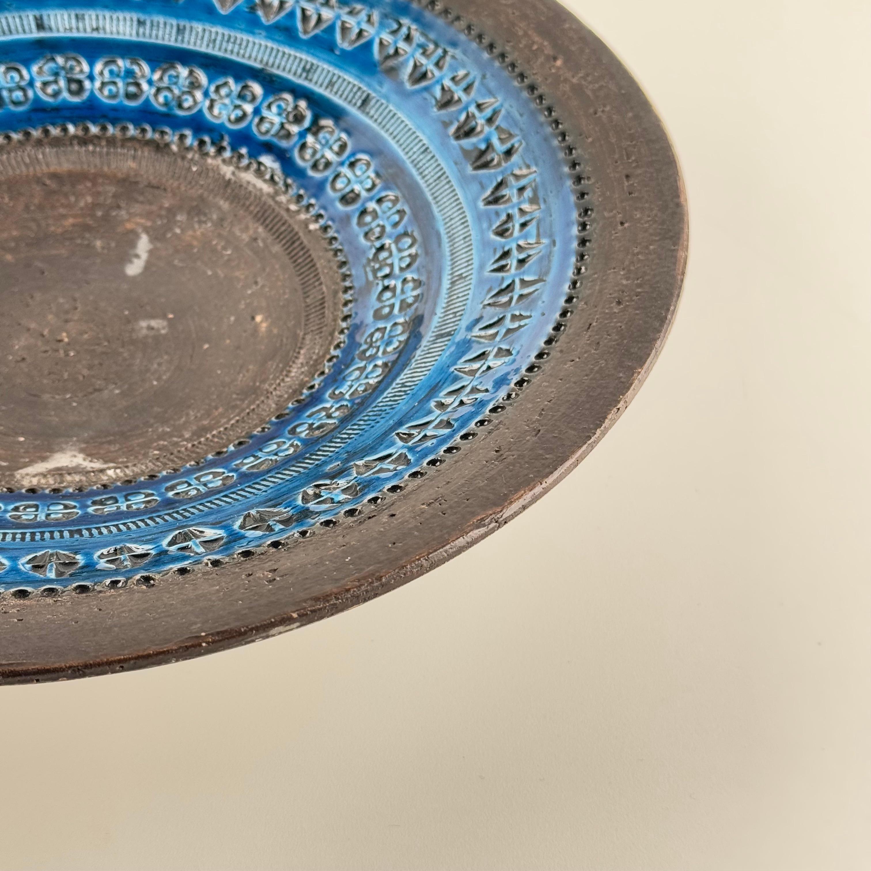 Vernissé Aldo Londi for Bitossi, Large Centerpiece Bowl, Rimini Blue Series, 1970s en vente