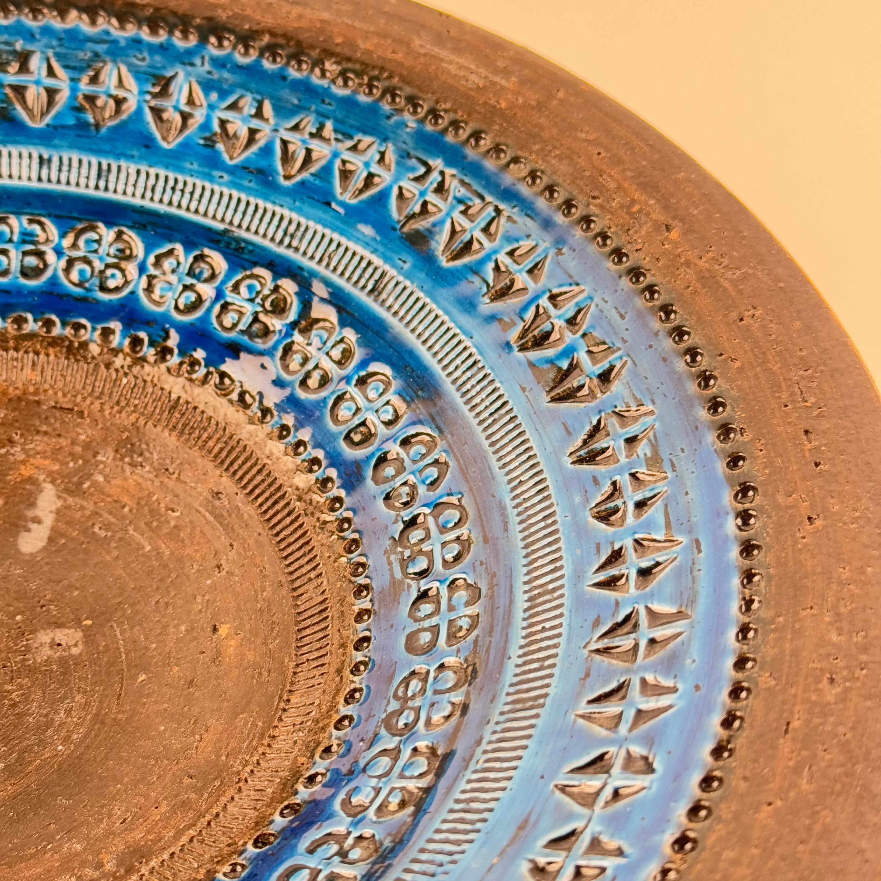 Aldo Londi for Bitossi, Large Centerpiece Bowl, Rimini Blue Series, 1970s Bon état - En vente à Brescia, Brescia