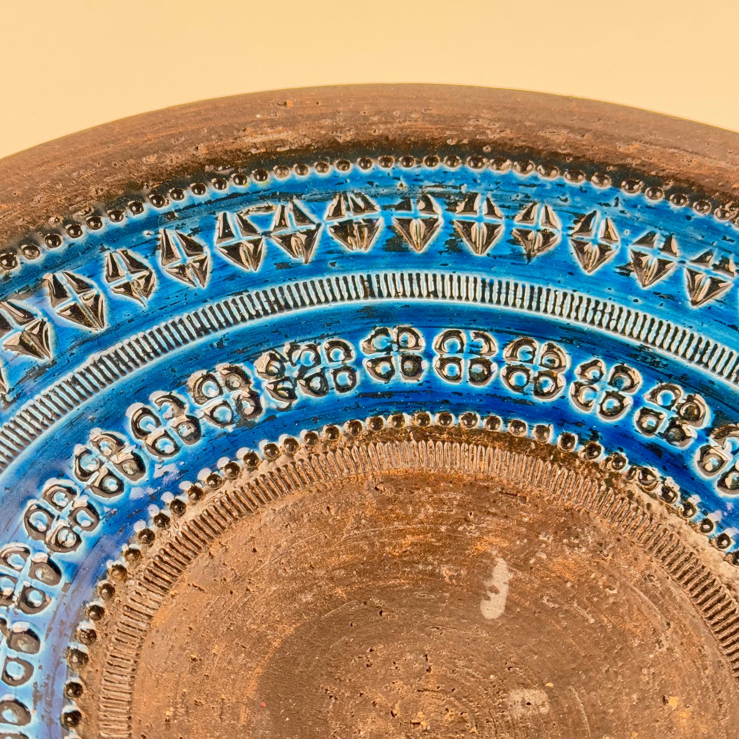 Fin du 20e siècle Aldo Londi for Bitossi, Large Centerpiece Bowl, Rimini Blue Series, 1970s en vente