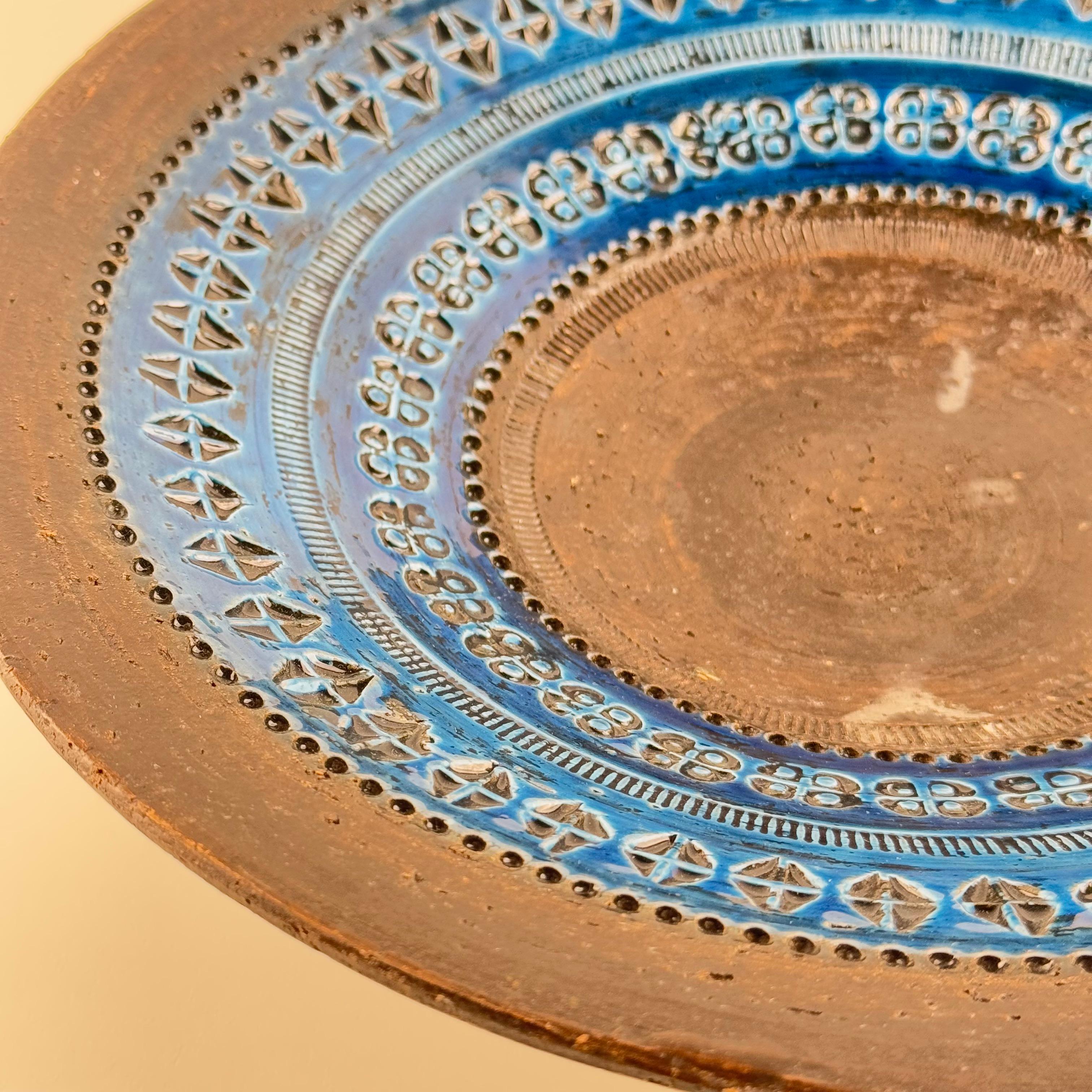 Céramique Aldo Londi for Bitossi, Large Centerpiece Bowl, Rimini Blue Series, 1970s en vente