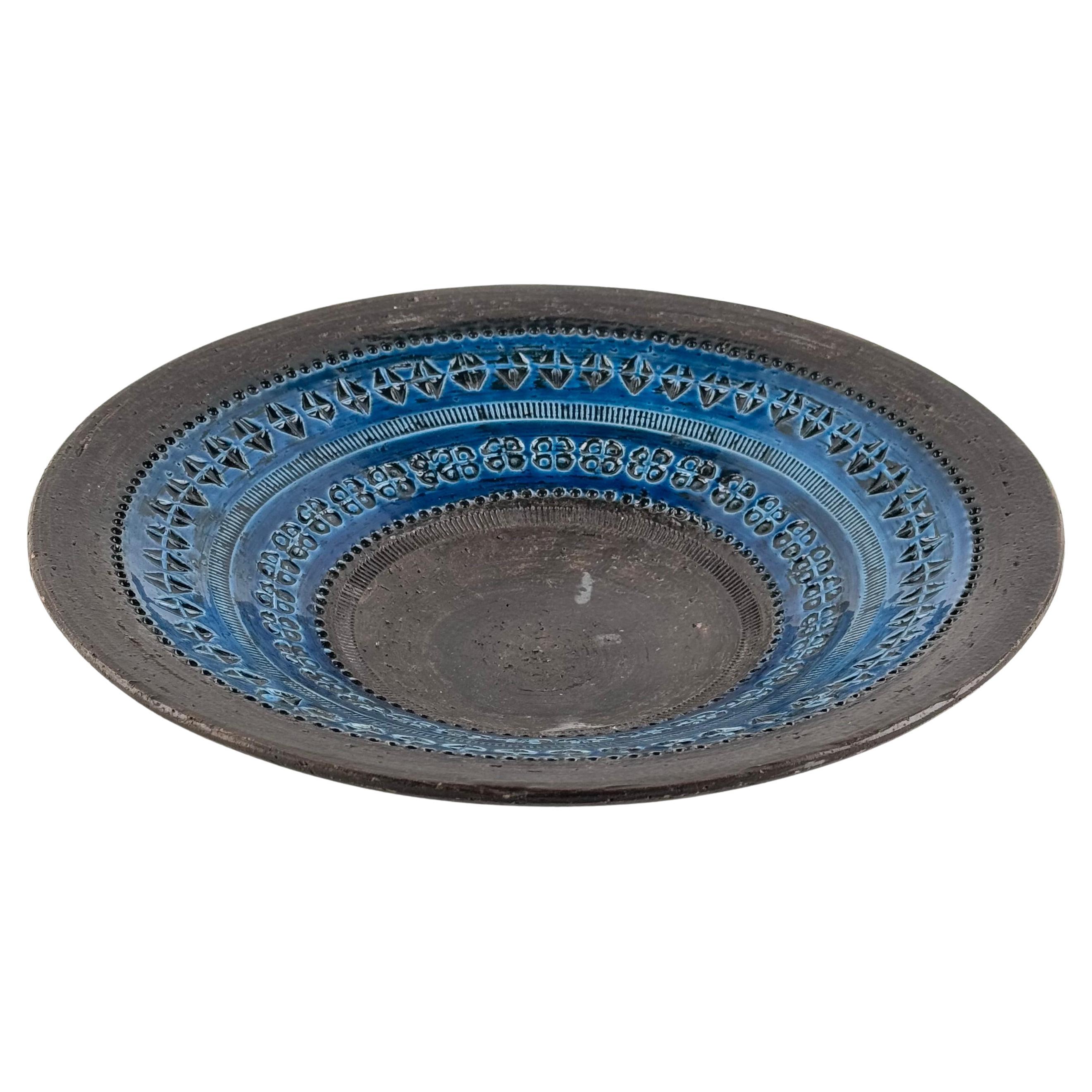 Aldo Londi for Bitossi, Large Centerpiece Bowl, Rimini Blue Series, 1970s