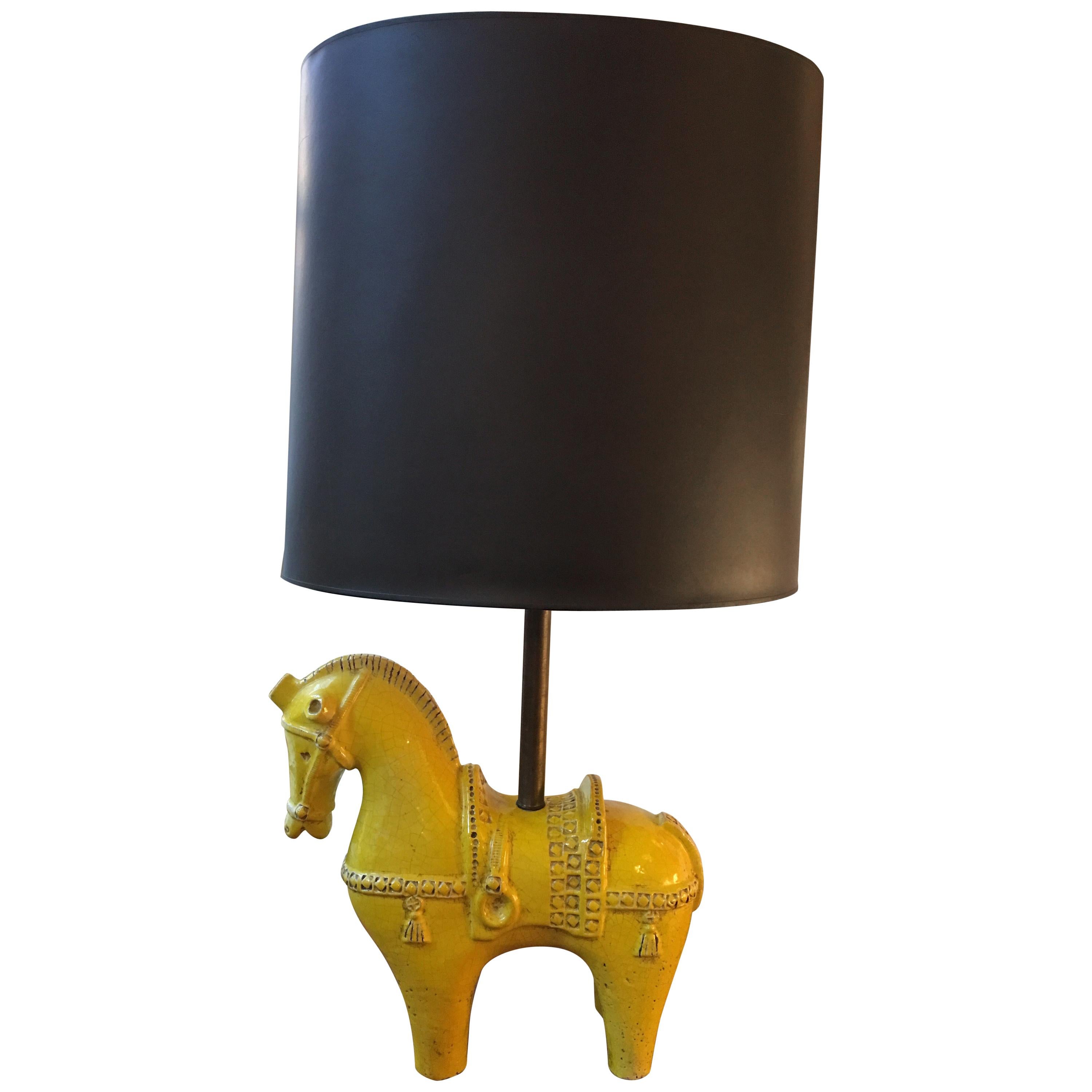 Aldo Londi for Bitossi Large Ceramic Horse Lamp