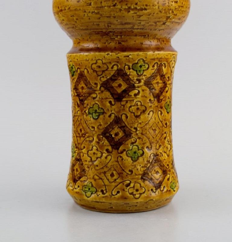 Mid-Century Modern Aldo Londi for Bitossi, Large Vase in Mustard Yellow Glazed Ceramics, 1960s