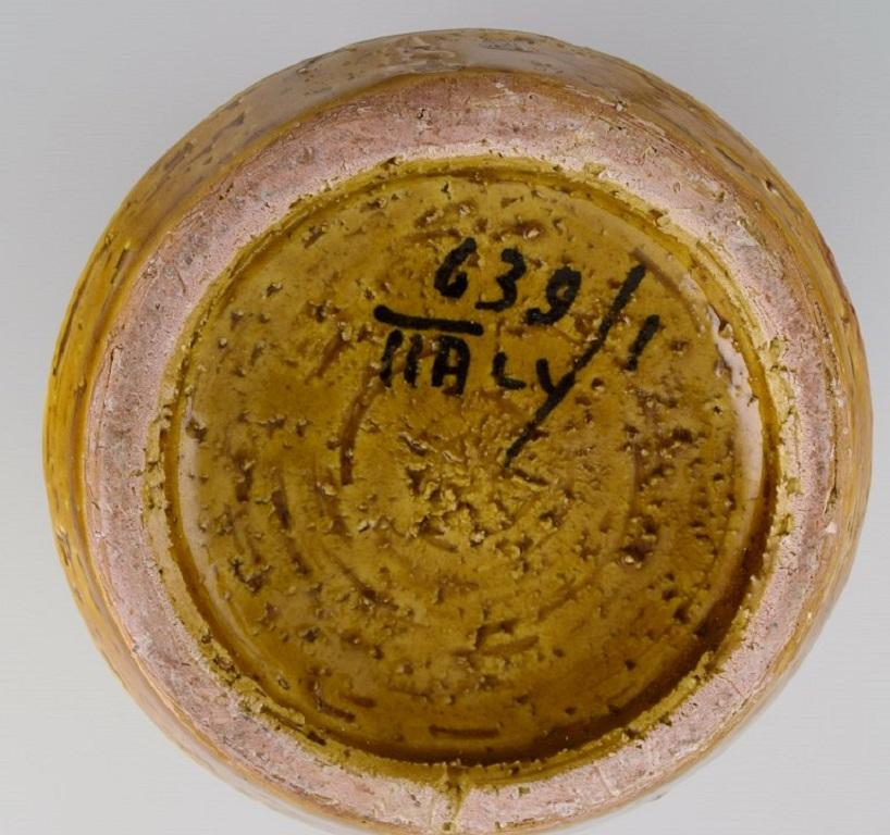 Italian Aldo Londi for Bitossi, Large Vase in Mustard Yellow Glazed Ceramics, 1960s