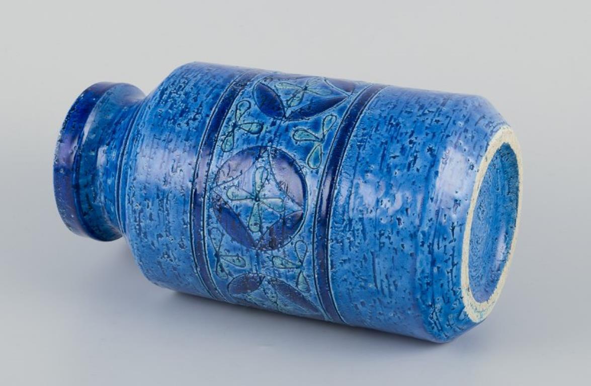 Aldo Londi pour Bitossi. Grand vase en céramique émaillée bleu Rimini. Excellent état - En vente à Copenhagen, DK