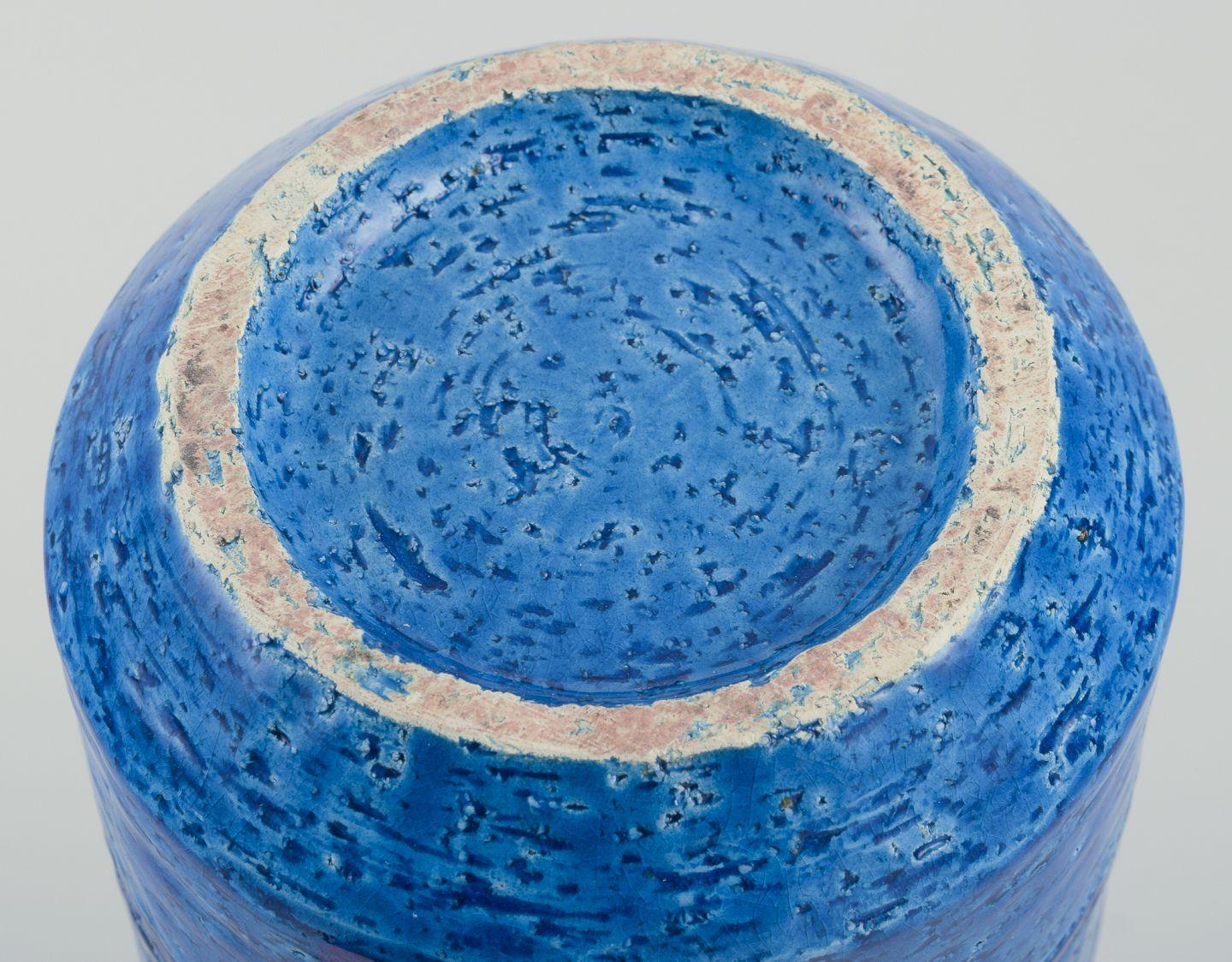 Aldo Londi pour Bitossi. Grand vase en céramique émaillée bleu Rimini. Excellent état - En vente à Copenhagen, DK