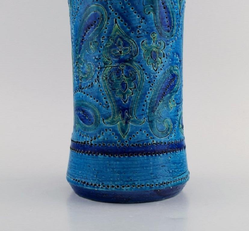 Mid-20th Century Aldo Londi for Bitossi, Large Vase in Rimini-Blue Glazed Ceramics, 1960s