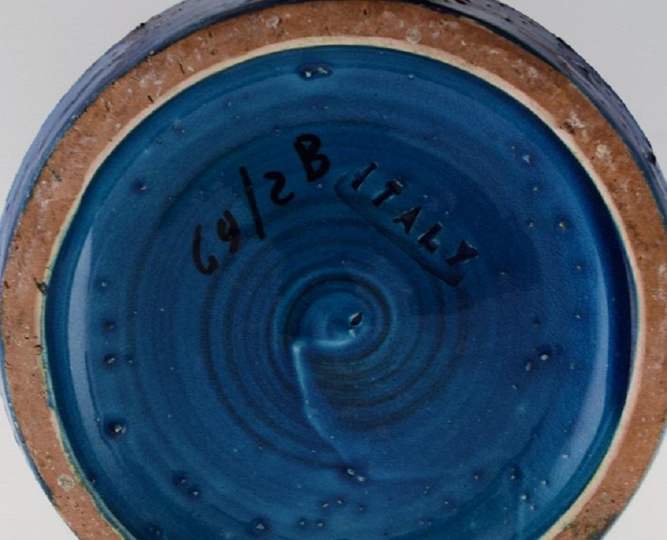 Aldo Londi for Bitossi, Large Vase in Rimini-Blue Glazed Ceramics, 1960s 1