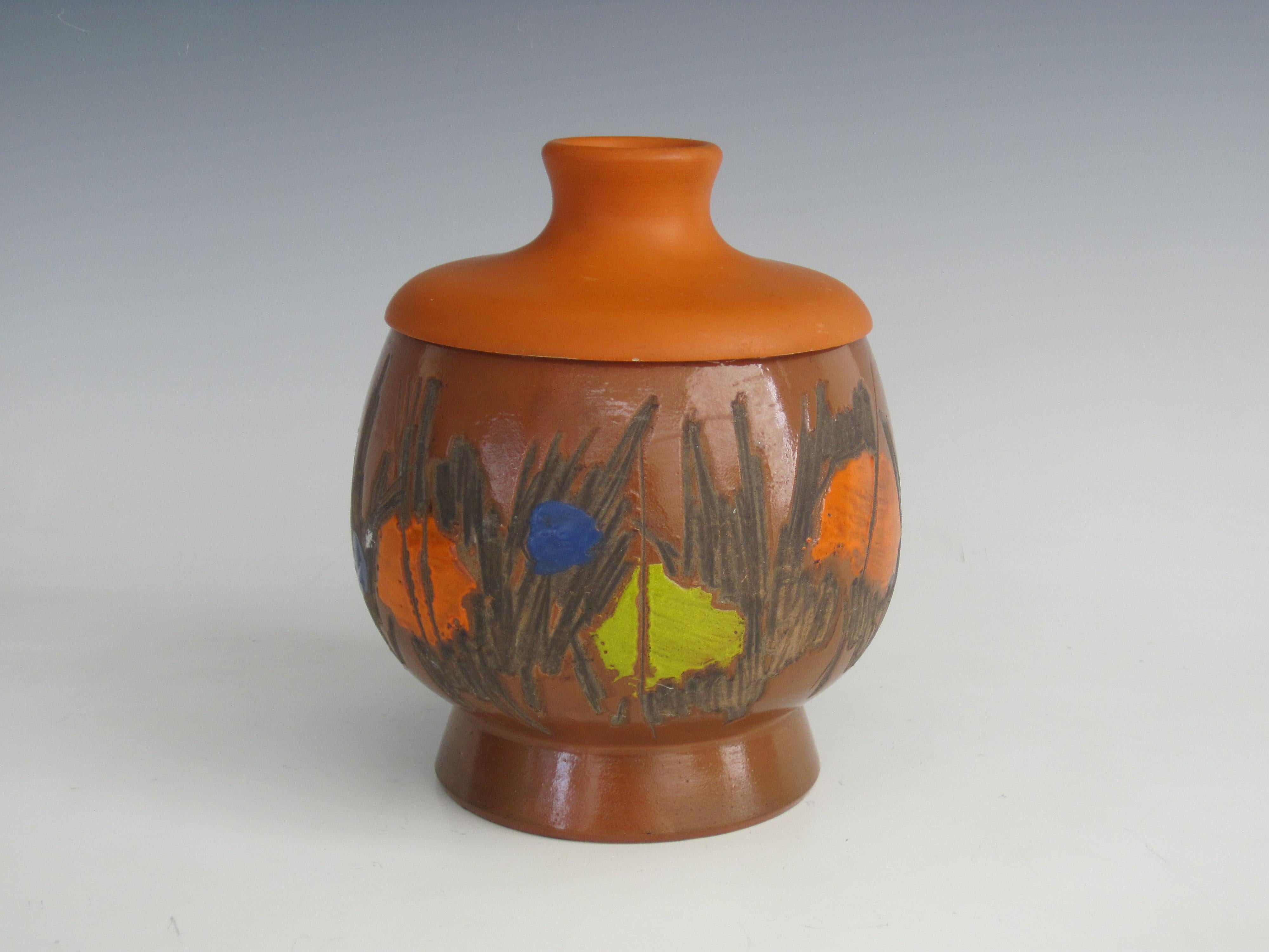 Mid-Century Modern Bitossi for Raymor Lidded Pedestal Jar, 1960's For Sale
