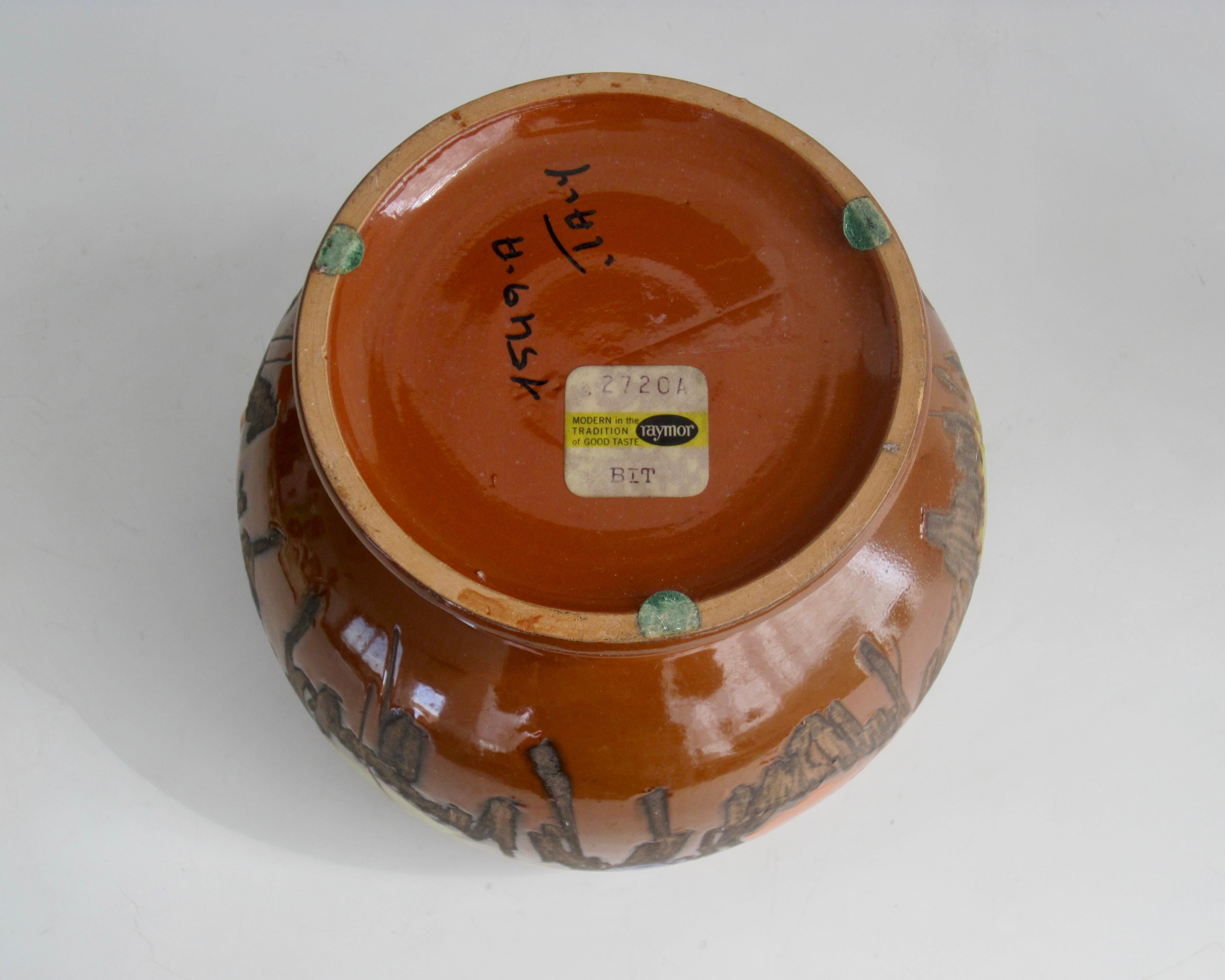 Ceramic Bitossi for Raymor Lidded Pedestal Jar, 1960's For Sale