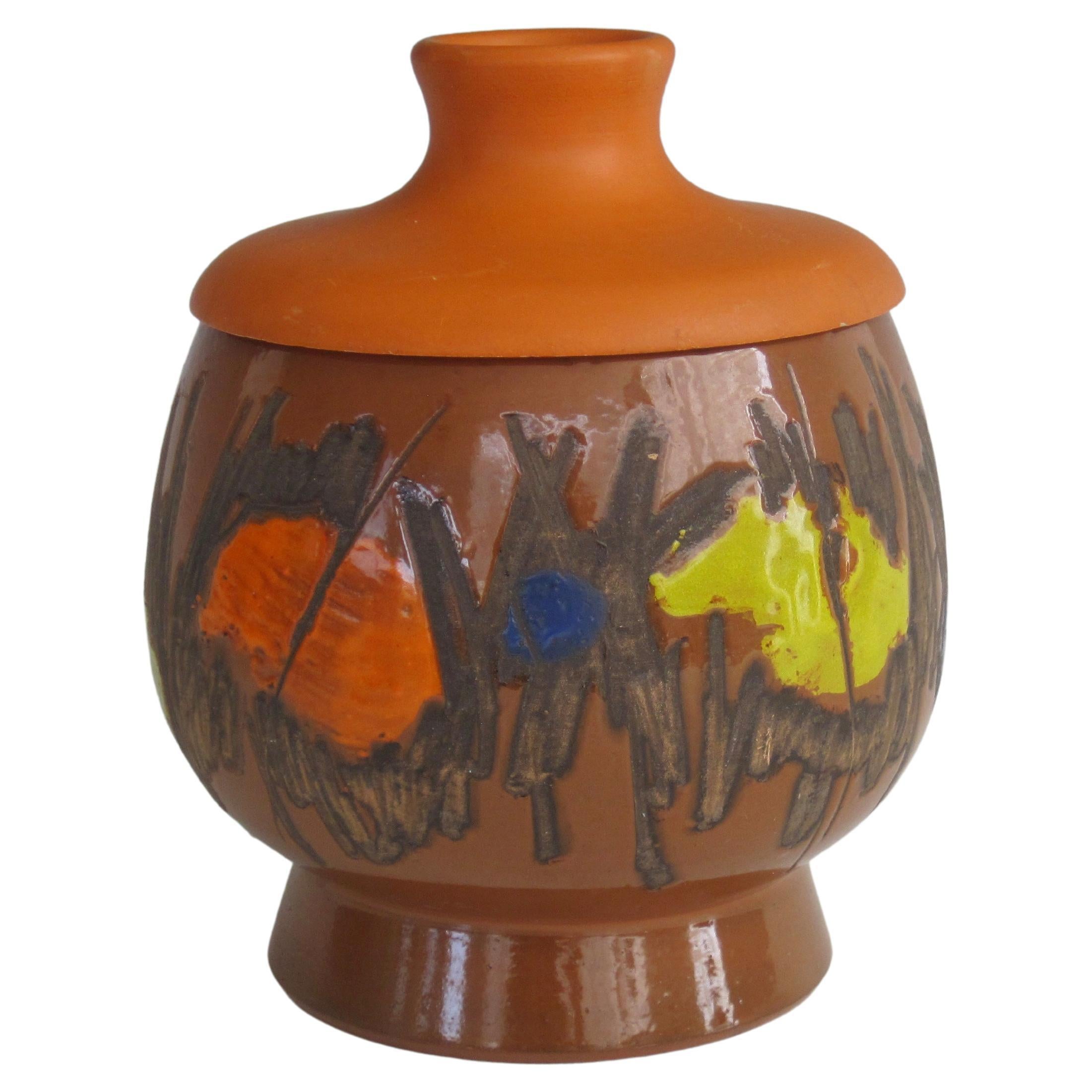 Bitossi for Raymor Lidded Pedestal Jar, 1960's For Sale