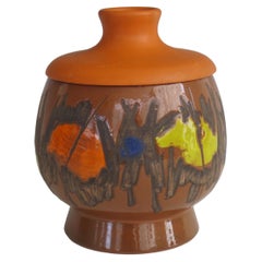 Bitossi for Raymor Lidded Pedestal Jar, 1960's