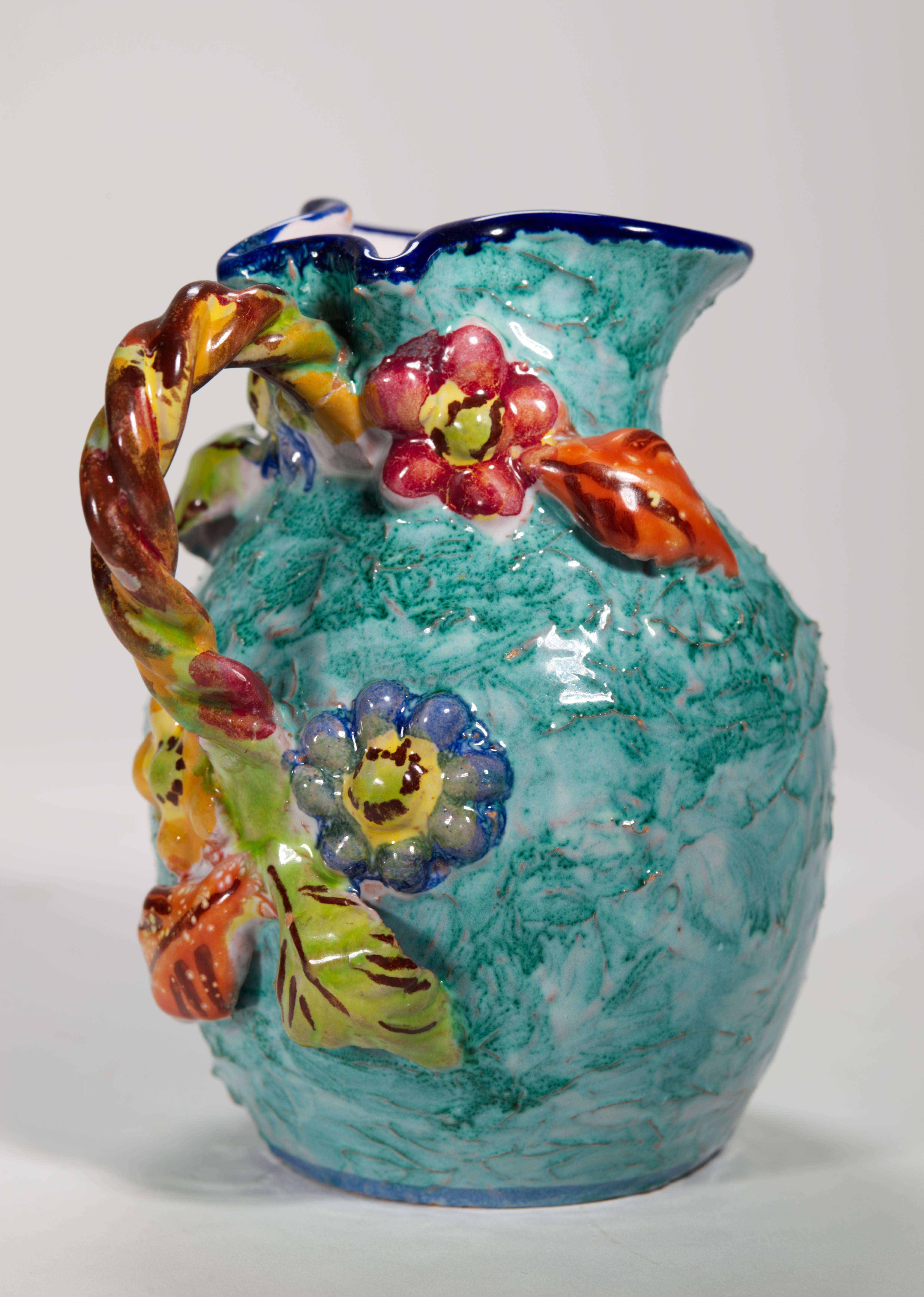 Ceramic Aldo Londi for Bitossi Majolica Bud Vase and Dresser Box with Lid, Italy For Sale