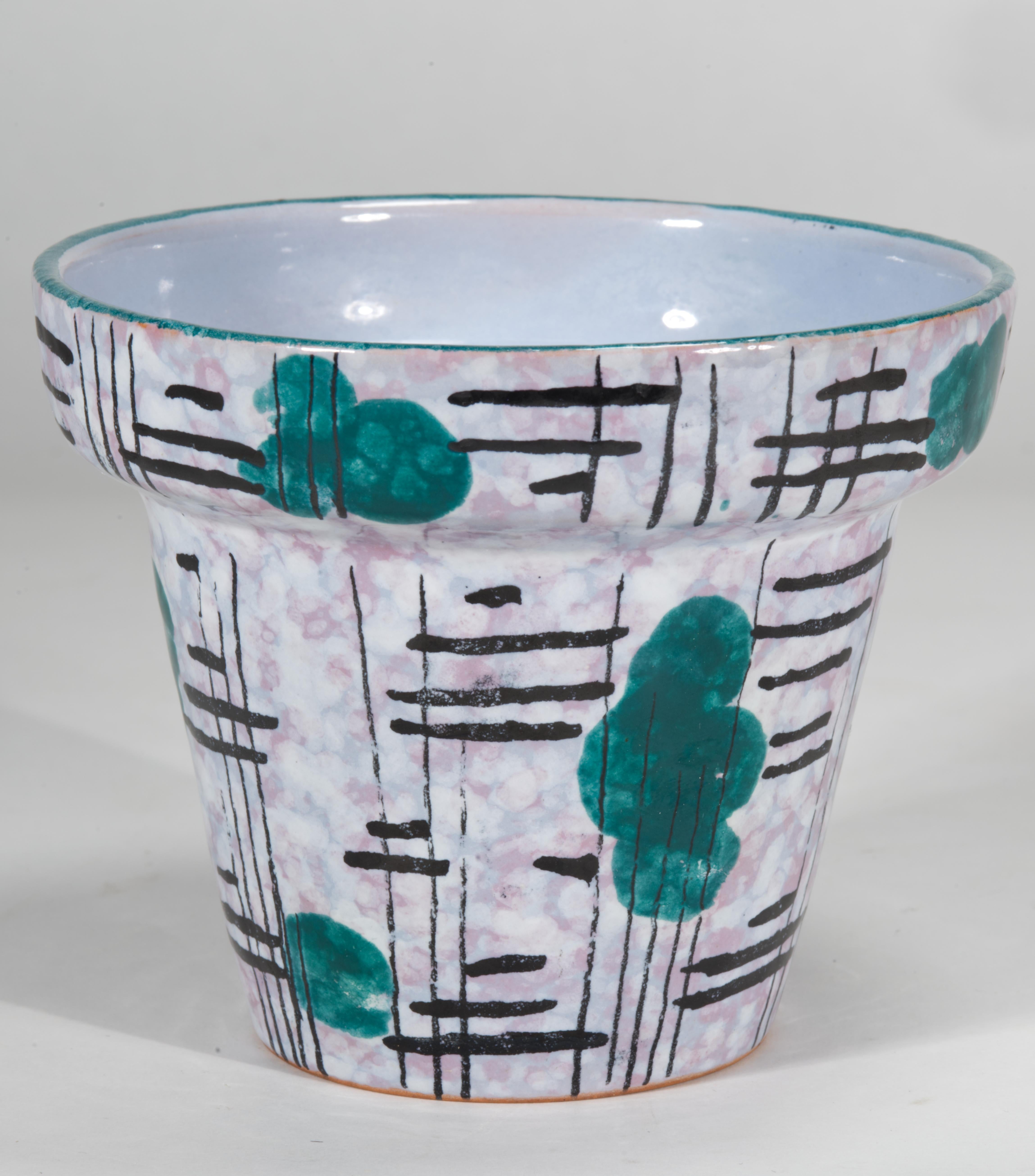 Aldo Londi für Bitossi Majolika Übertopf Pflanzgefäß Knospenvase, Italien 1960er Jahre (Keramik) im Angebot