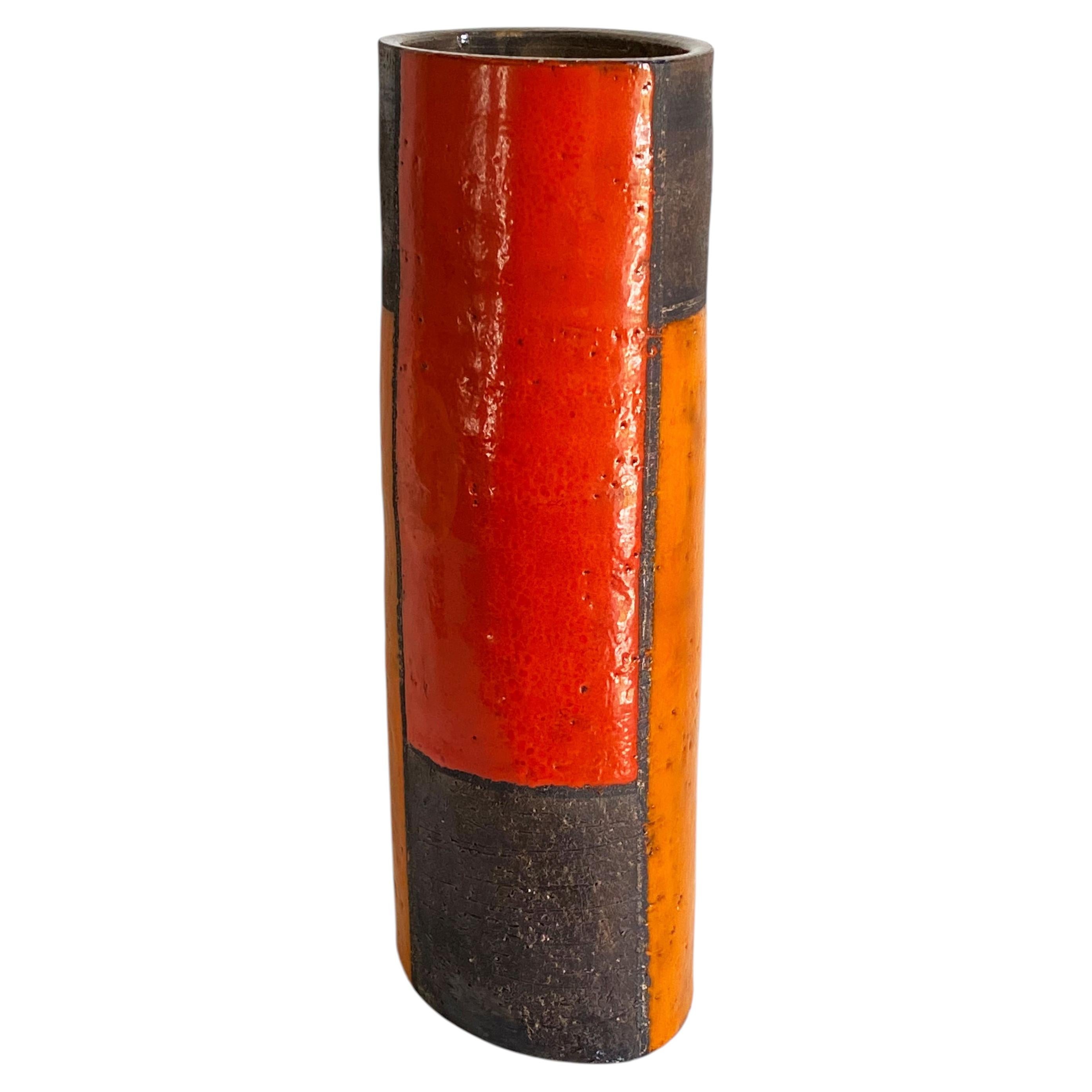 Aldo Londi for Bitossi “Mondrian” Ceramic Vase, Italy, circa 1960s For Sale