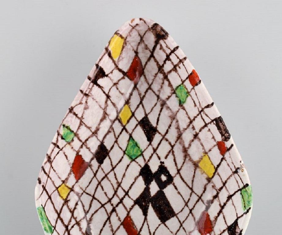 Mid-Century moderno Aldo Londi per Bitossi, Piatto Mondrian in gres smaltato, anni '60 in vendita