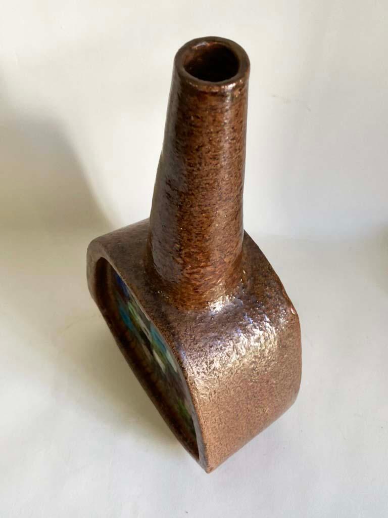 Aldo Londi for Bitossi Pottery and Fused Glass Fritte Series Vase 4