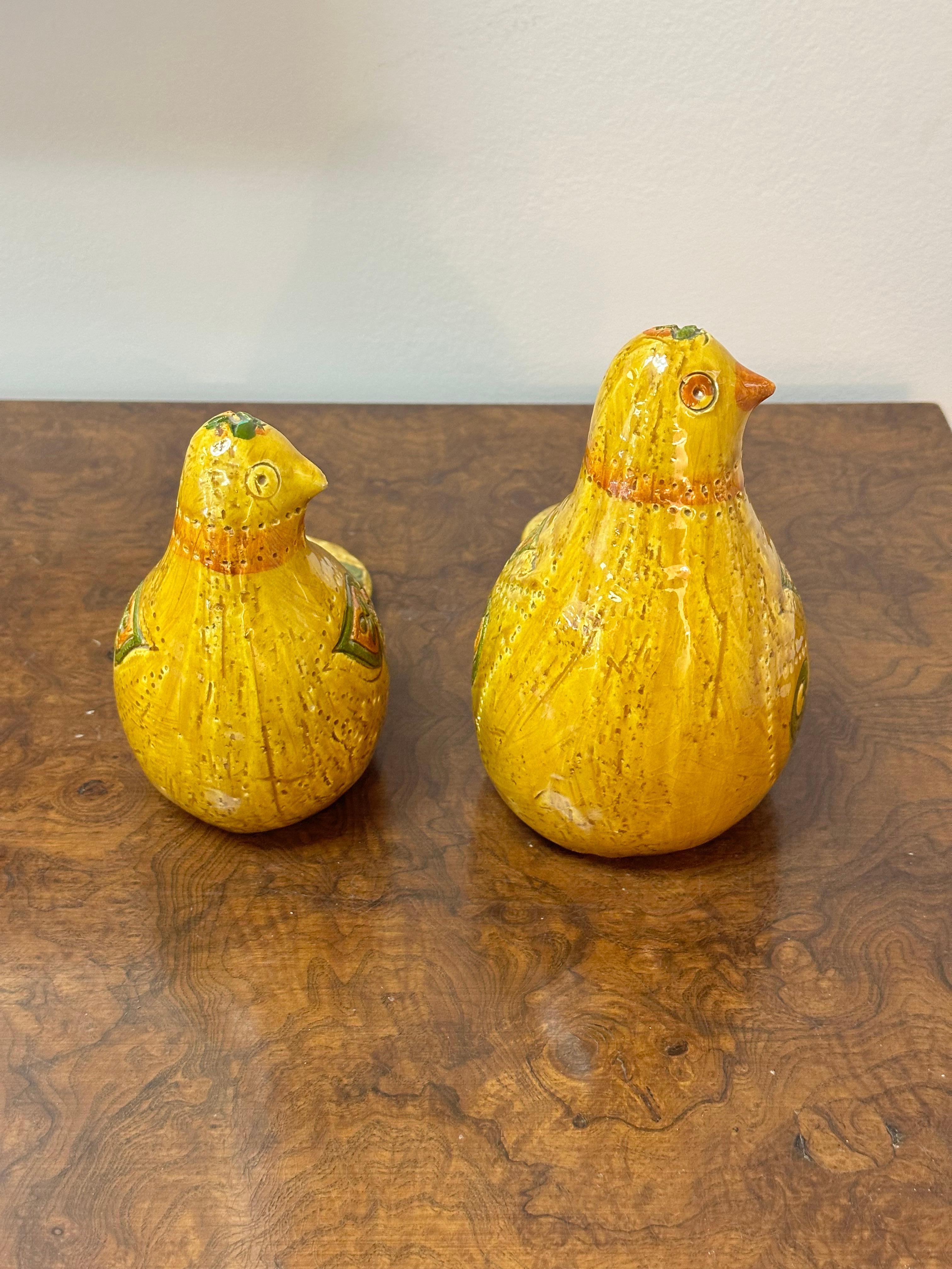 Hand-Painted Aldo Londi for Bitossi Pottery Doves, a pair (marked Rosenthal Netter) For Sale