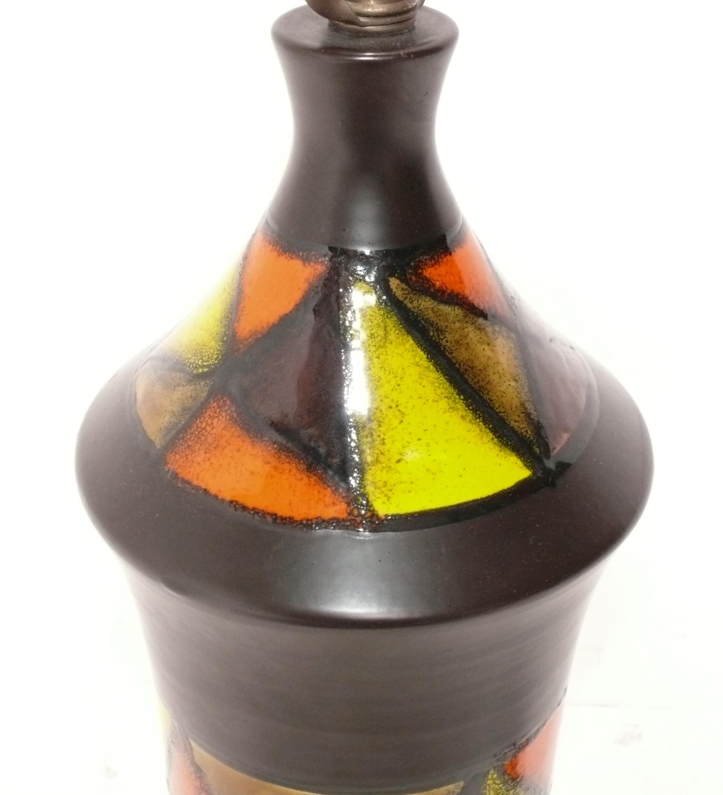 Aldo Londi für Bitossi Keramik Lampe Mid Century Modern Art 24