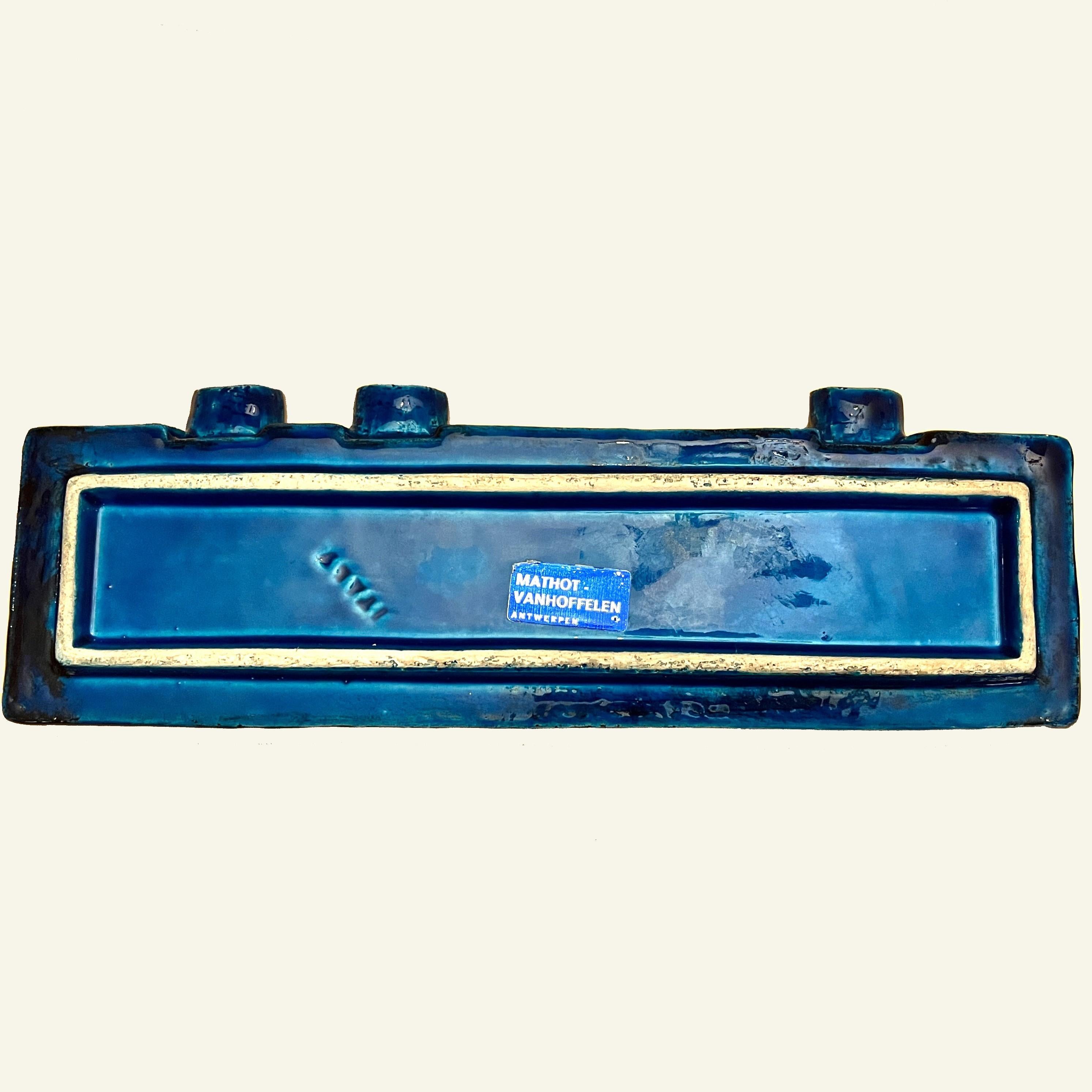 Aldo Londi für Bitossi - Seltenes Taschentablett / Zigarren-Aschenbecher in Rimini Blu - 1960er Jahre im Zustand „Gut“ im Angebot in MOUGINS, FR