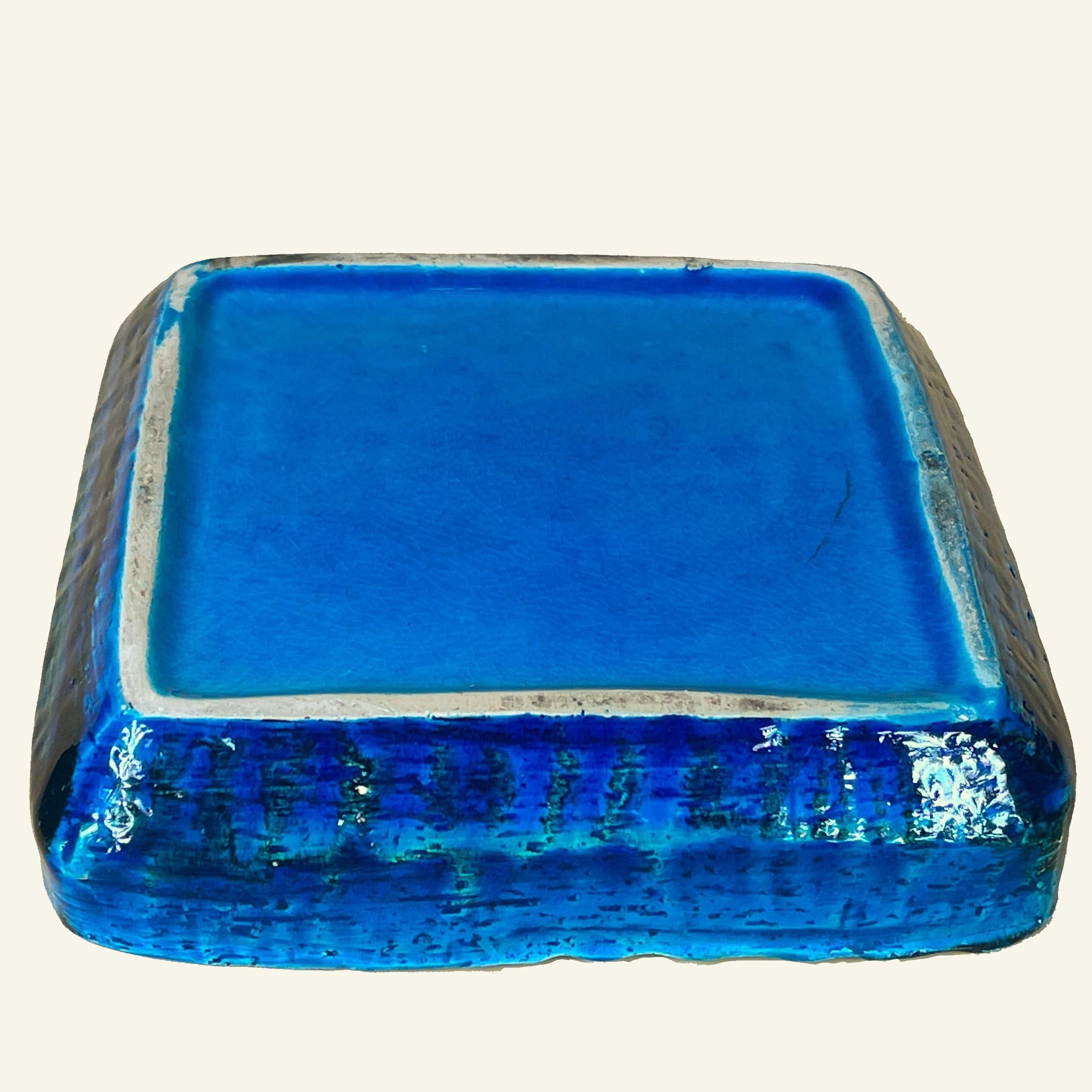 Aldo Londi for Bitossi - Rare Square Ashtray In Rimini Blu - 1960s Bon état - En vente à MOUGINS, FR