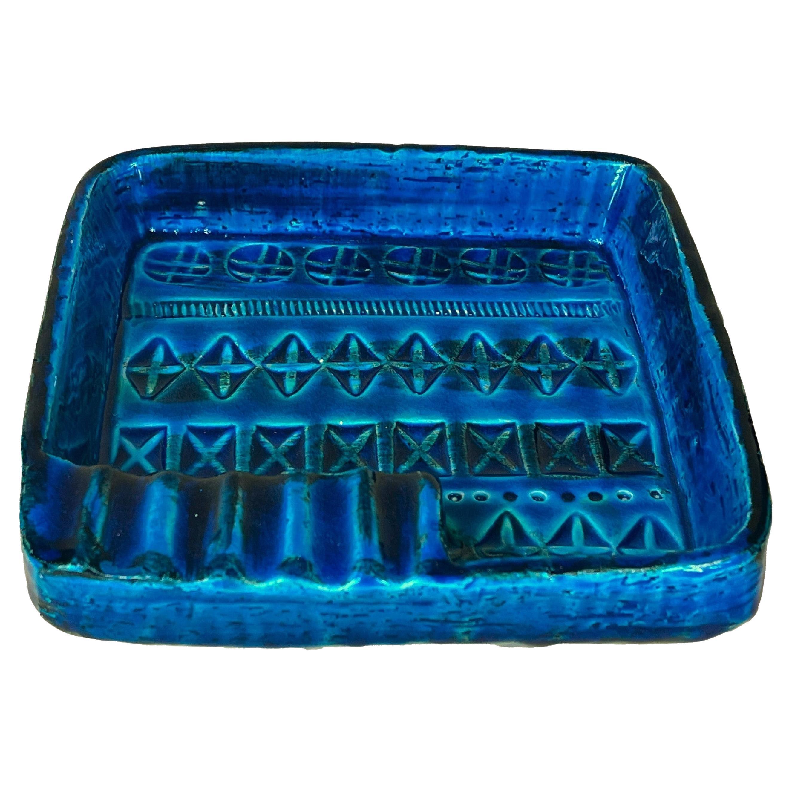 Aldo Londi for Bitossi - Rare Square Ashtray In Rimini Blu - 1960s en vente