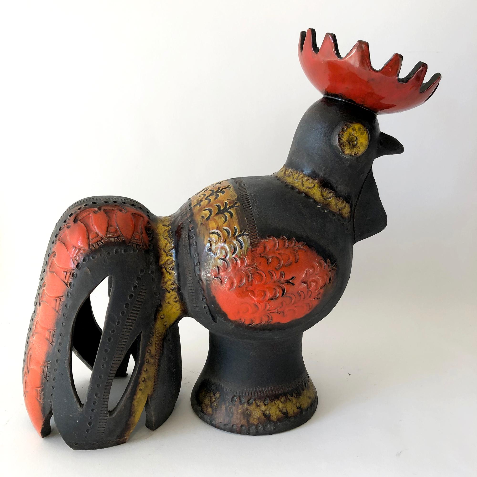 American Aldo Londi for Bitossi Raymor Italian Modernist Rooster Ceramic Sculpture