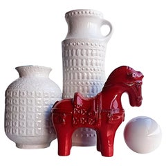 Aldo Londi for Bitossi Red Glaze Large Ceramic Horse 