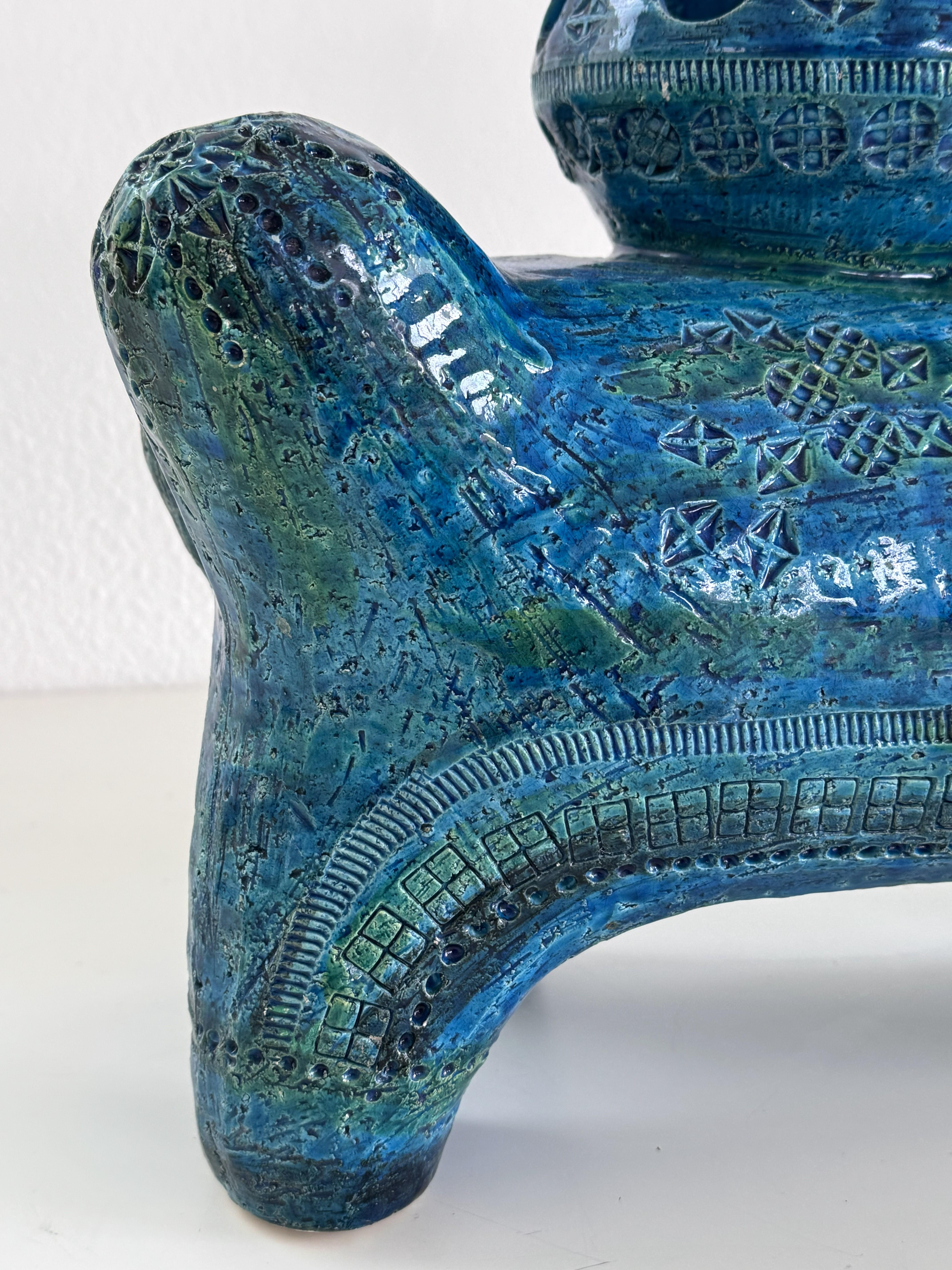 Aldo Londi pour Bitossi Rimini Sculpture Centaure végétal en céramique Blu, Italie, années 1960 en vente 5