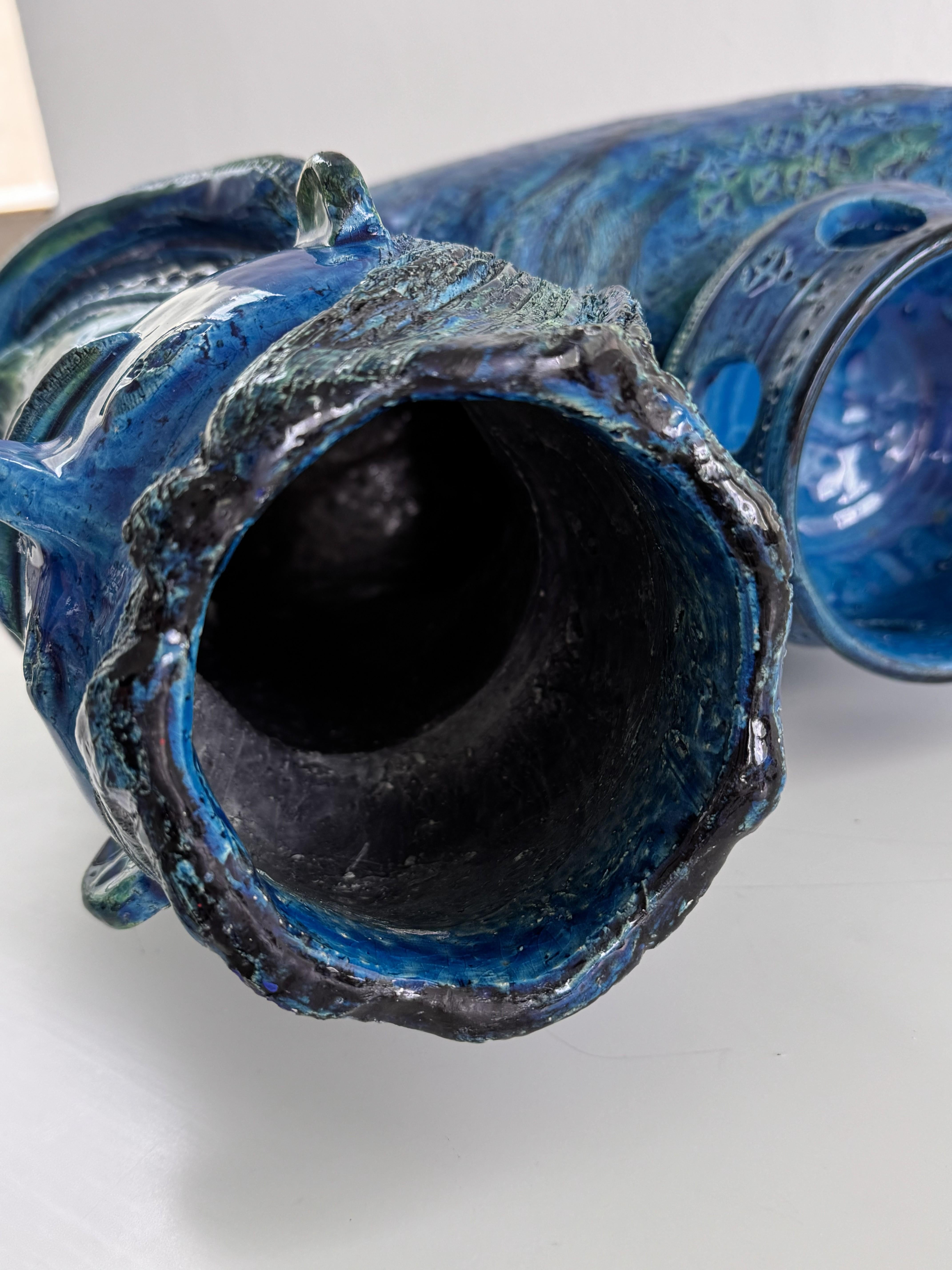 Aldo Londi pour Bitossi Rimini Sculpture Centaure végétal en céramique Blu, Italie, années 1960 en vente 9