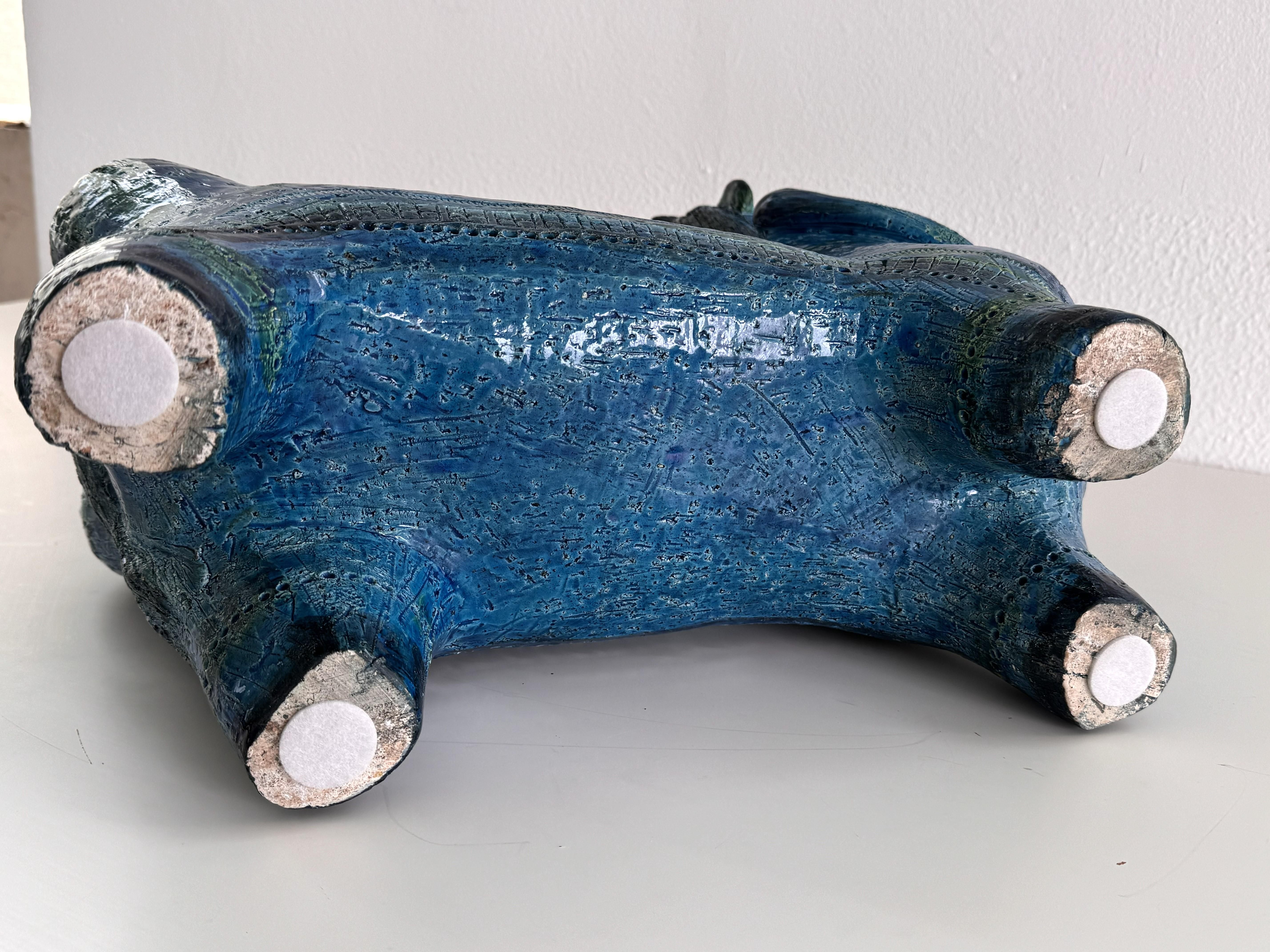 Aldo Londi pour Bitossi Rimini Sculpture Centaure végétal en céramique Blu, Italie, années 1960 en vente 10