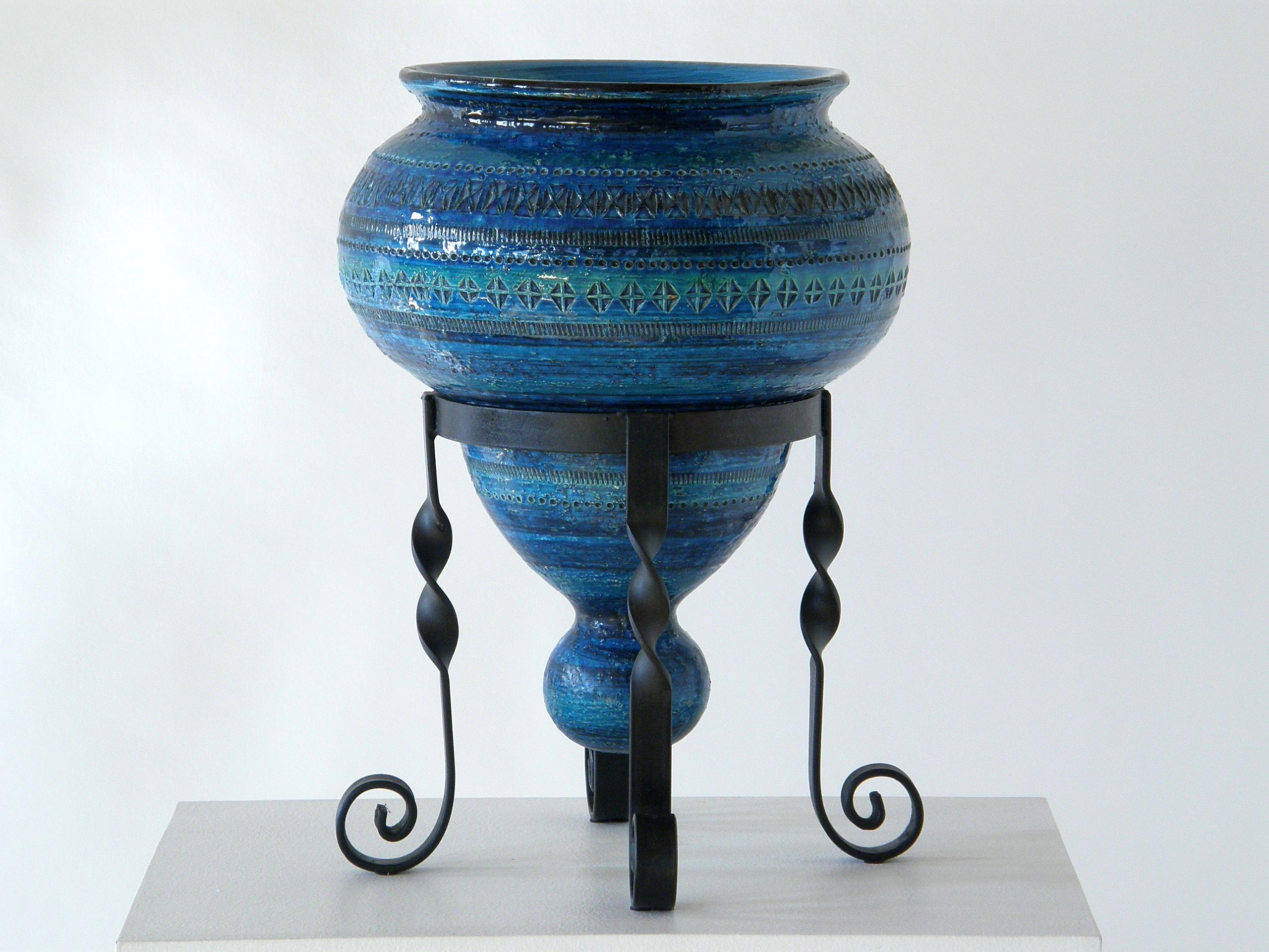This unusual ceramic vase is attributed to Aldo Londi, from his 