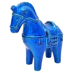 Aldo Londi per Bitossi Rimini Blu Cavallo grande in ceramica