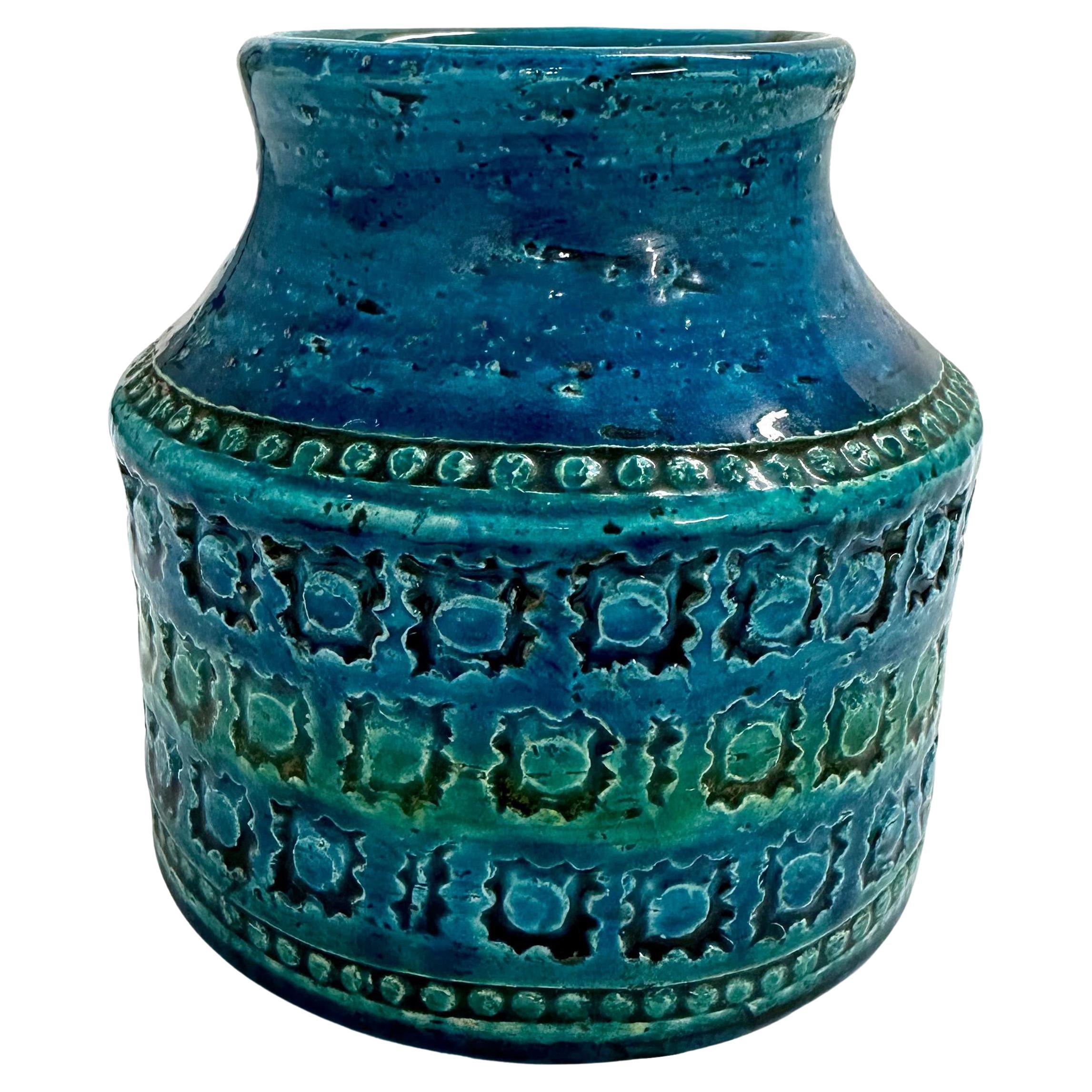 Aldo Londi for Bitossi Rimini Blu Wide-Mouthed Vase For Sale