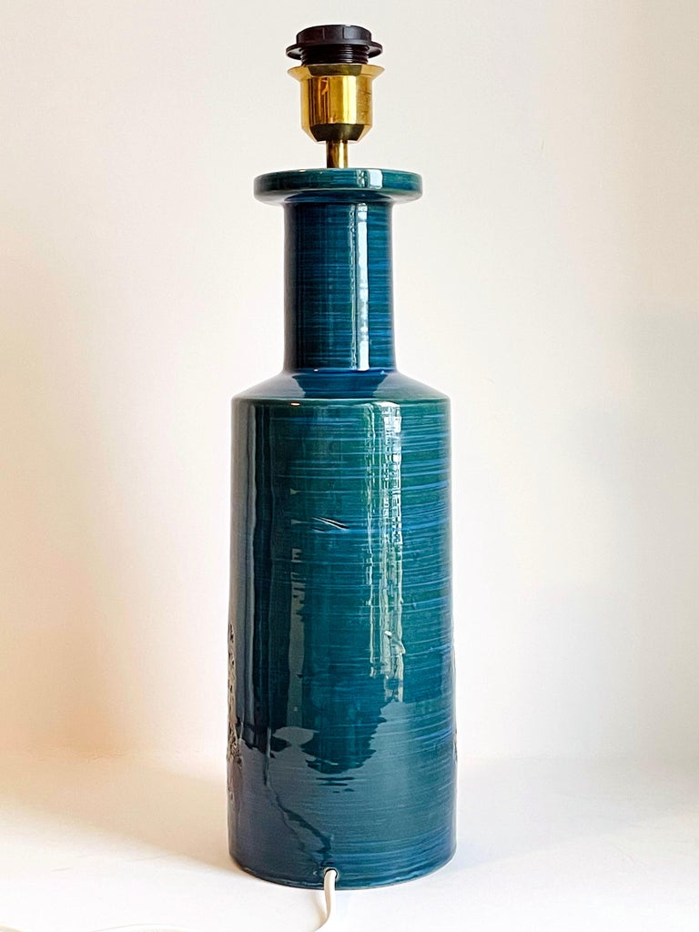 Aldo Londi for Bitossi Rimini Blue Campus Table Lamp, 1960s In Good Condition For Sale In Stockholm, SE