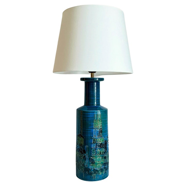 Aldo Londi for Bitossi Rimini Blue Campus Table Lamp, 1960s For Sale