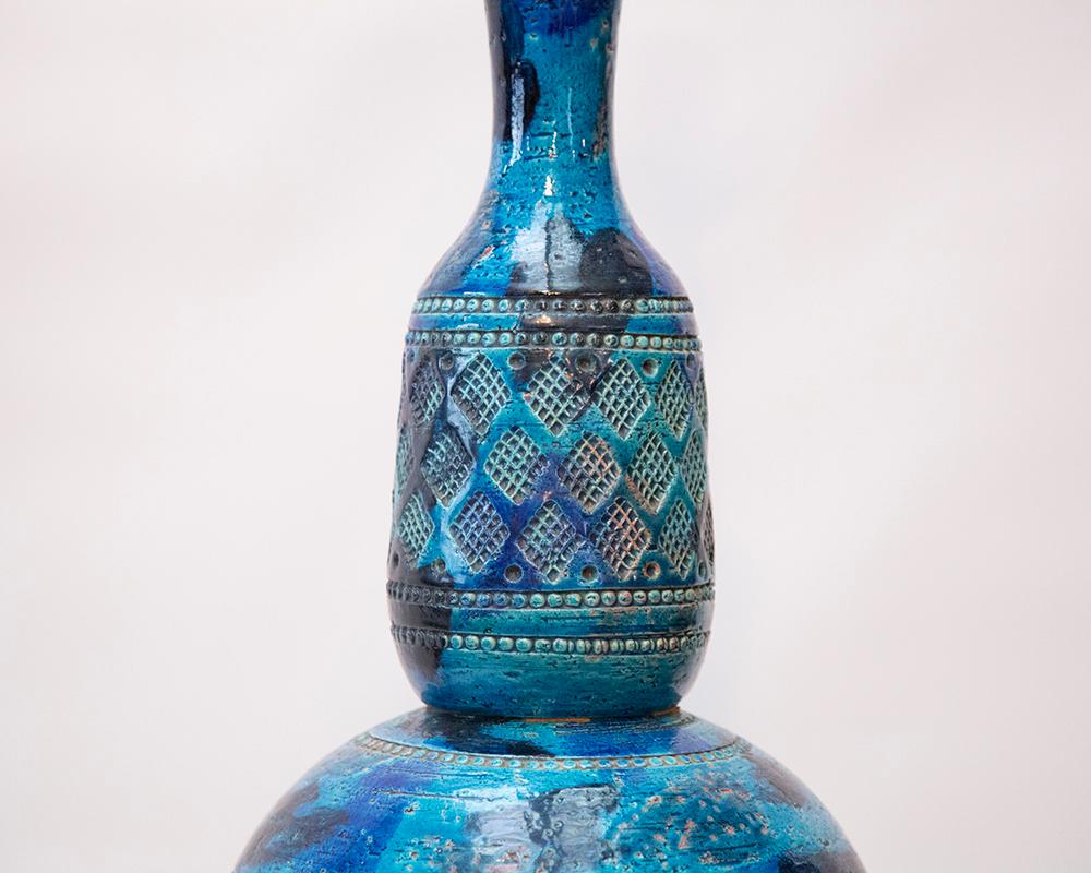 Aldo Londi for Bitossi Rimini Blue Italian Pottery Lamp 1