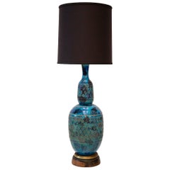 Aldo Londi for Bitossi Rimini Blue Italian Pottery Lamp