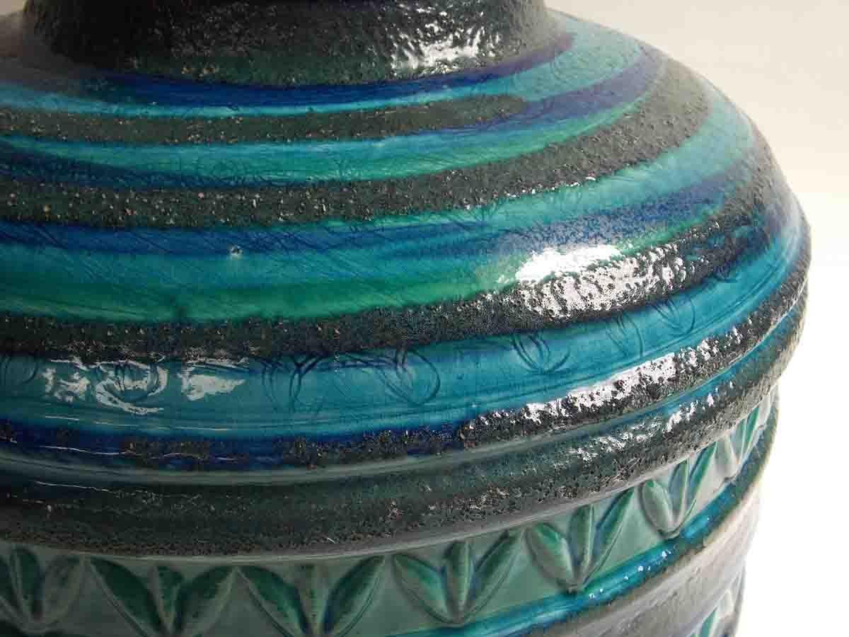 Blaue Lampe von Aldo Londi für Bitossi Rimini (Mitte des 20. Jahrhunderts) im Angebot